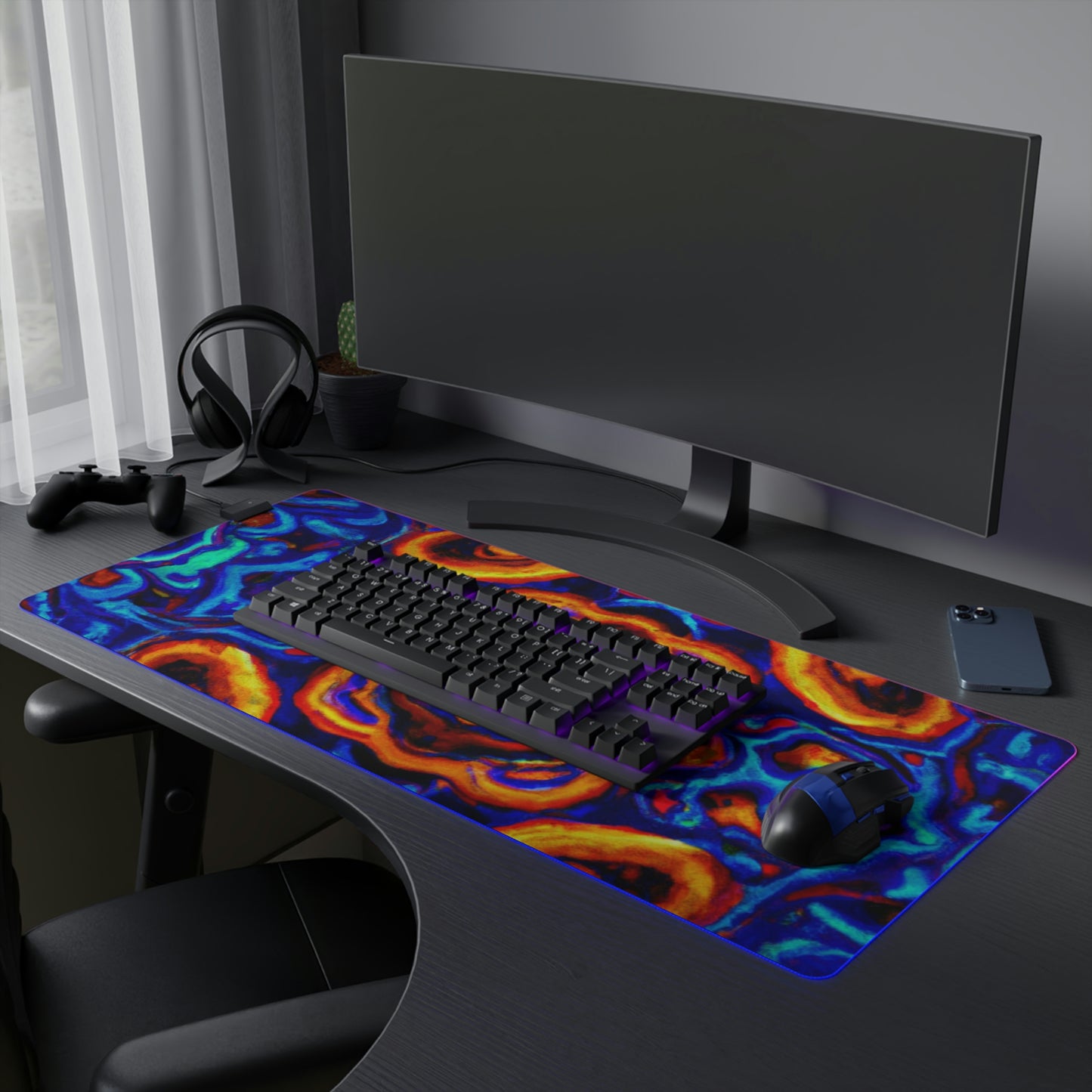 Morton Mayfield - Psychedelic Trippy LED Light Up Gaming Mouse Pad