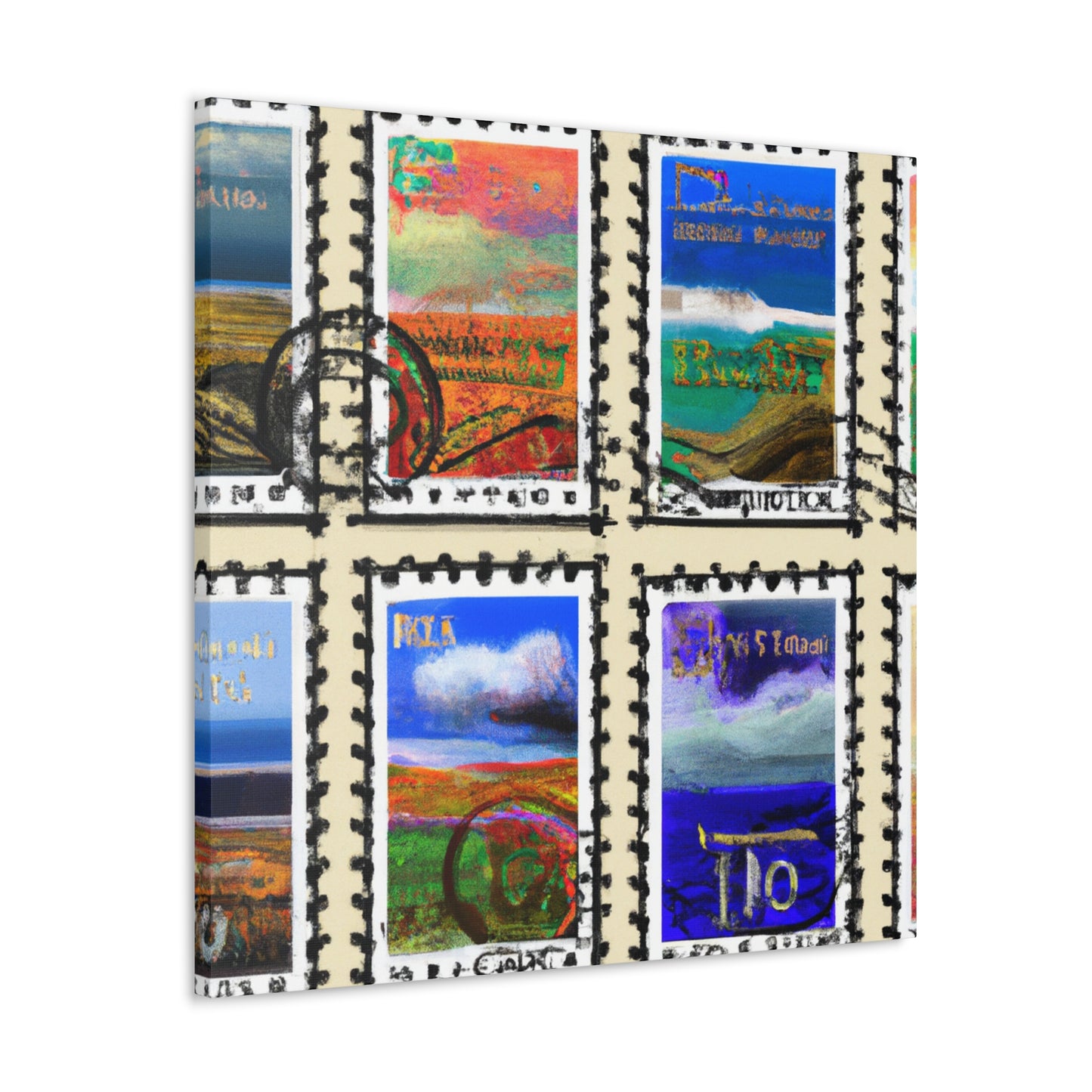 Globetrotter Postage Collection - Postage Stamp Collector Canvas Wall Art