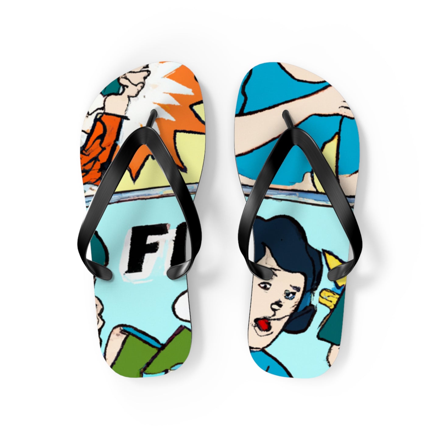 Captain Caliber - Comics Collector Flip Flop Beach Sandals