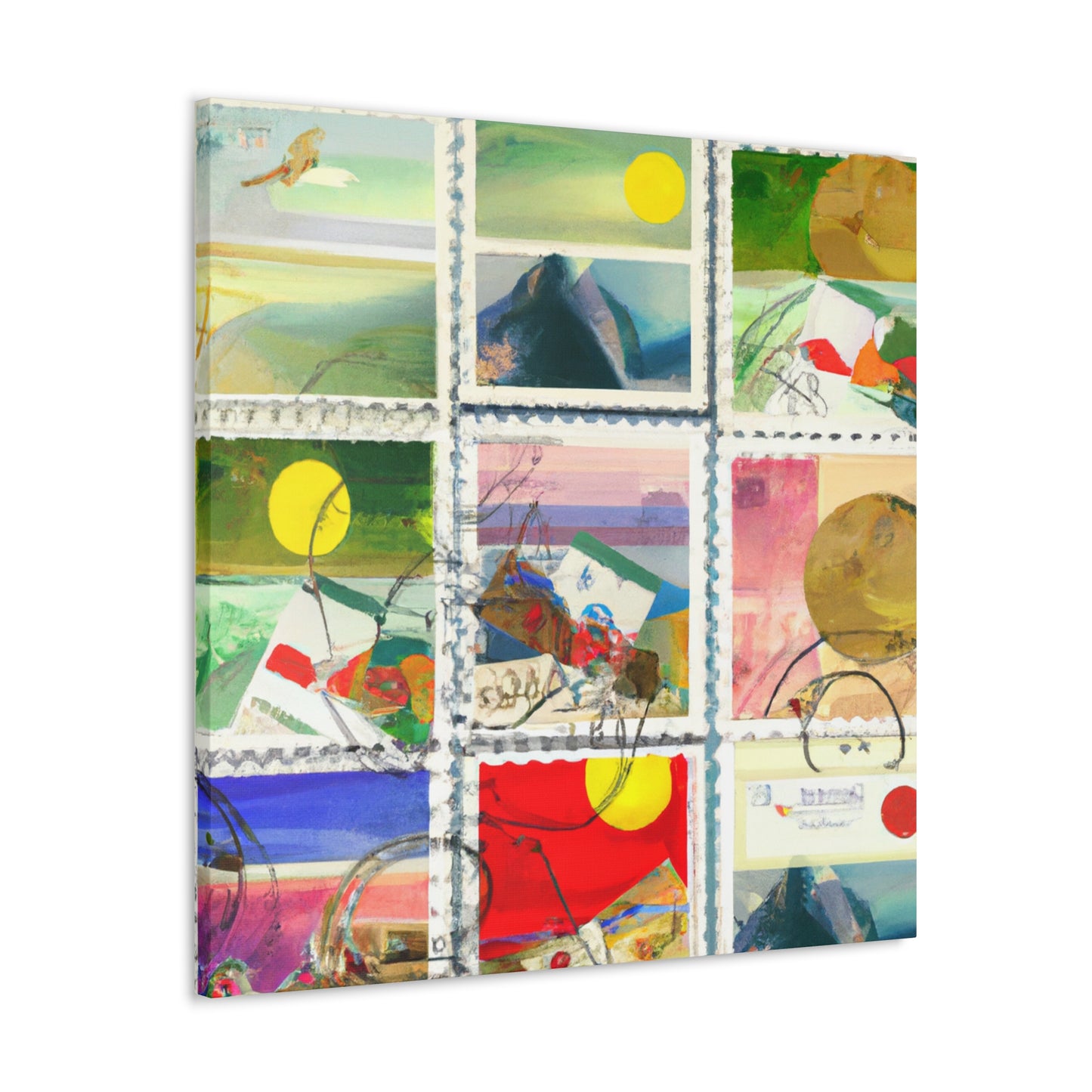 "Cultural Wonders of the World" stamps - Postage Stamp Collector Canvas Wall Art