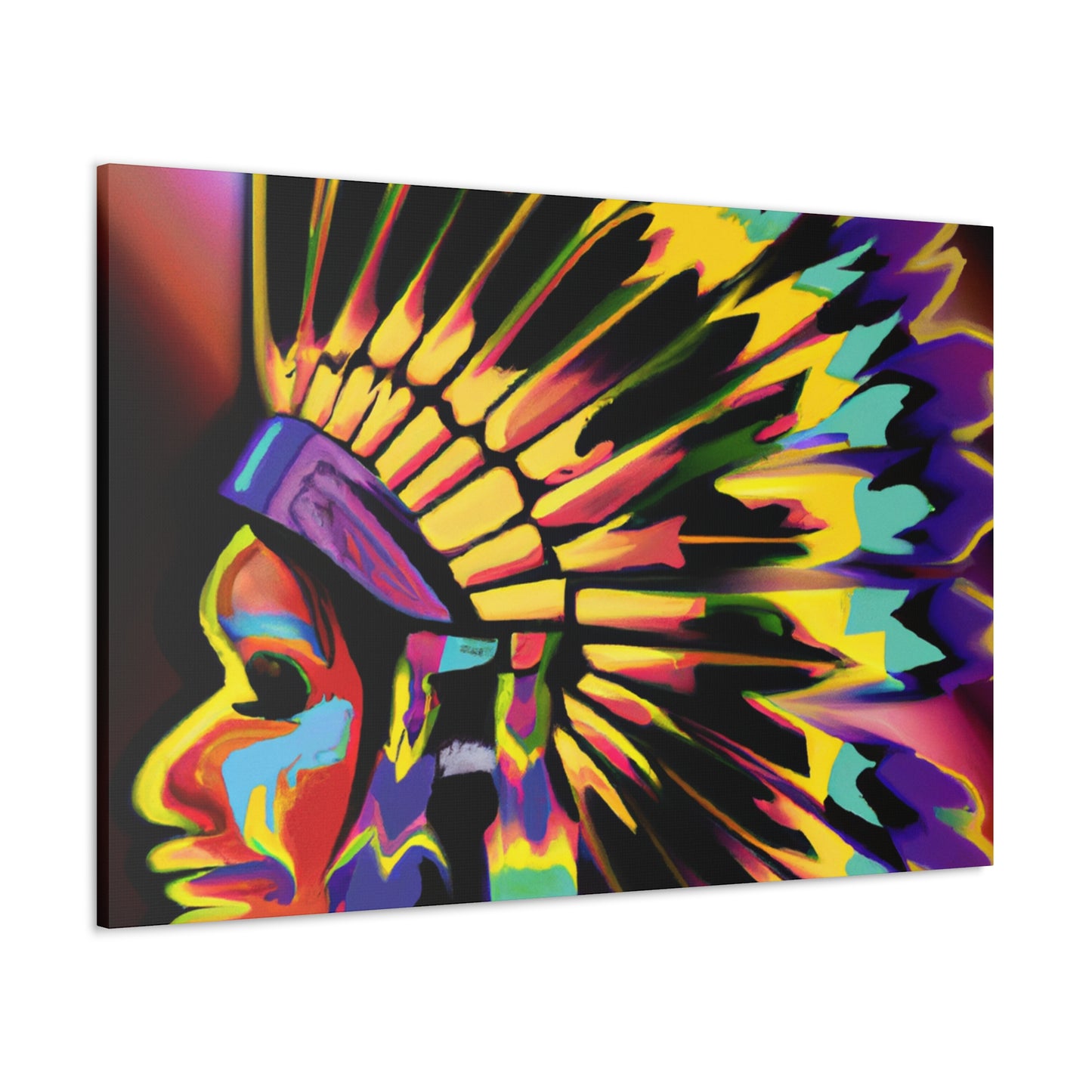 Big Chief Running Deer. - Native American Indian Canvas Wall Art