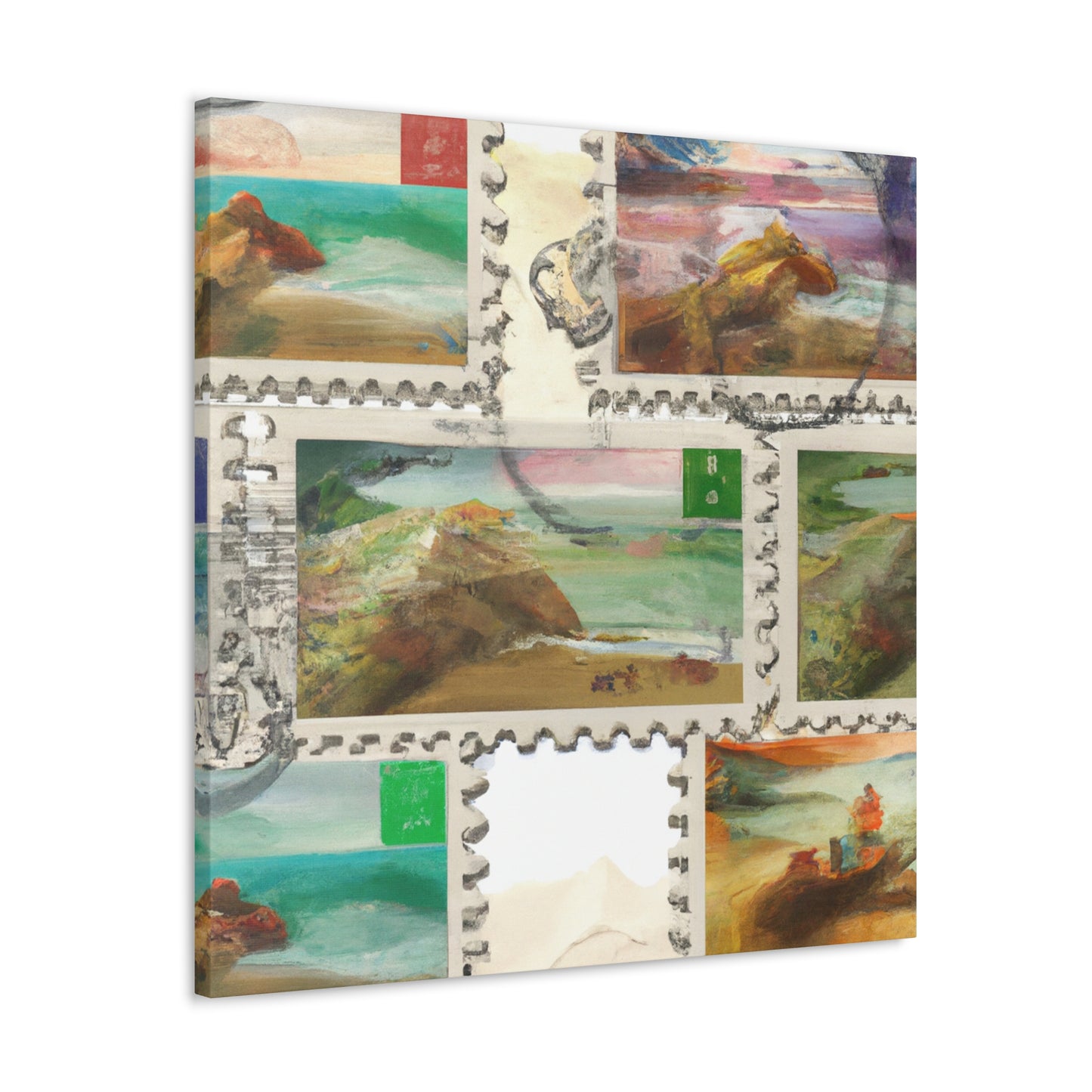 'International Postage' or 'Global Stamp Collection'. - Postage Stamp Collector Canvas Wall Art