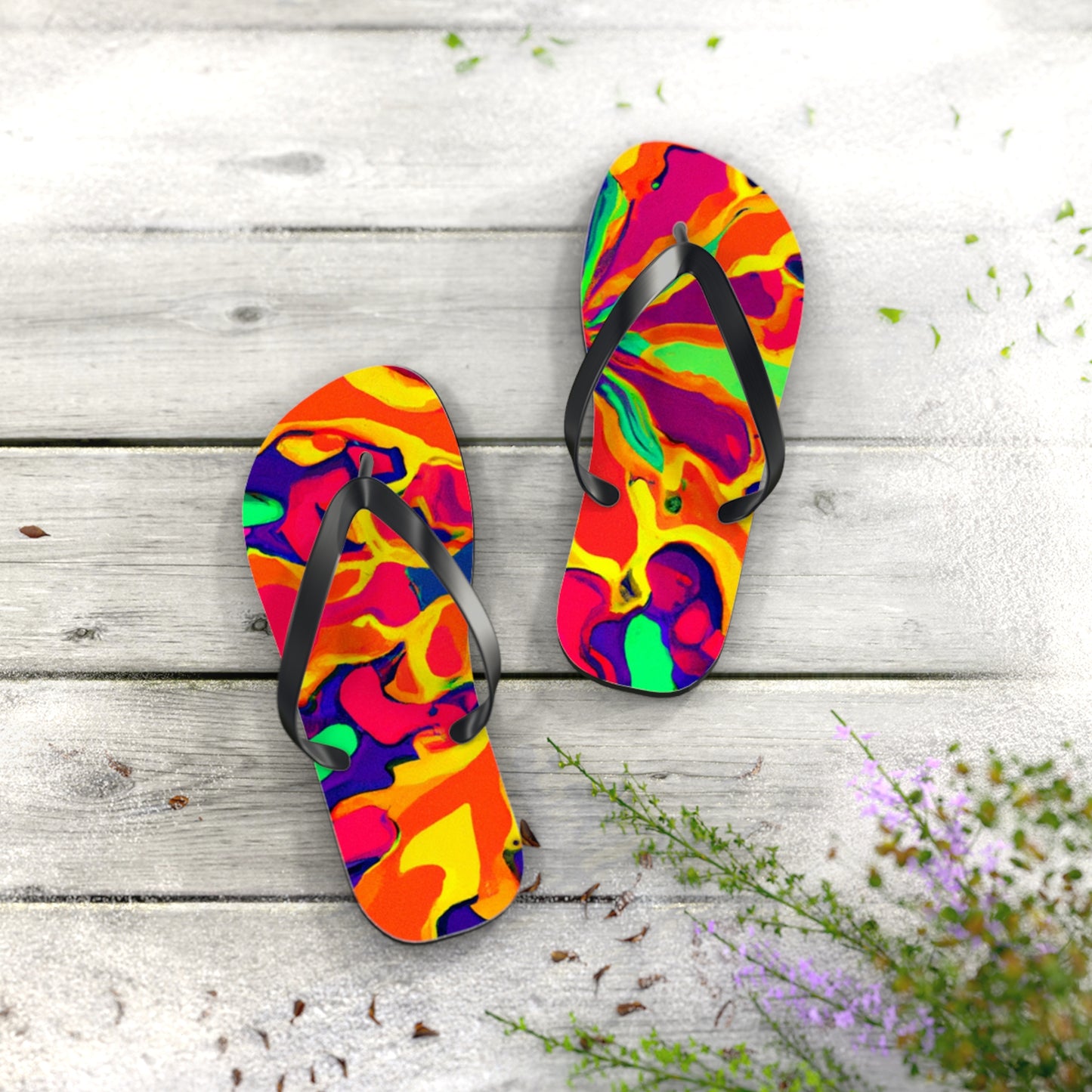 Caleb Shoefoot - Psychedelic Trippy Flip Flop Beach Sandals