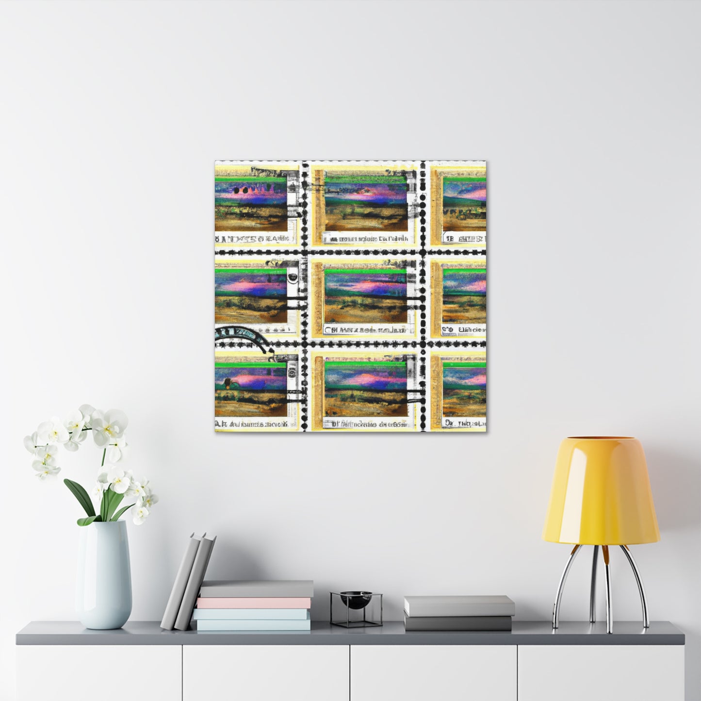 Global Celebration Stamps - Postage Stamp Collector Canvas Wall Art