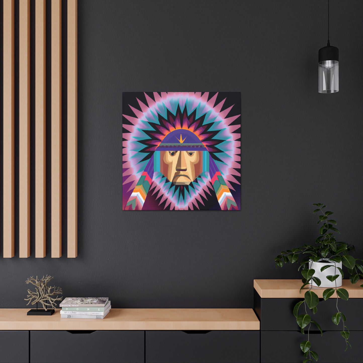 Tecumseh Strongbear - Native American Indian Canvas Wall Art