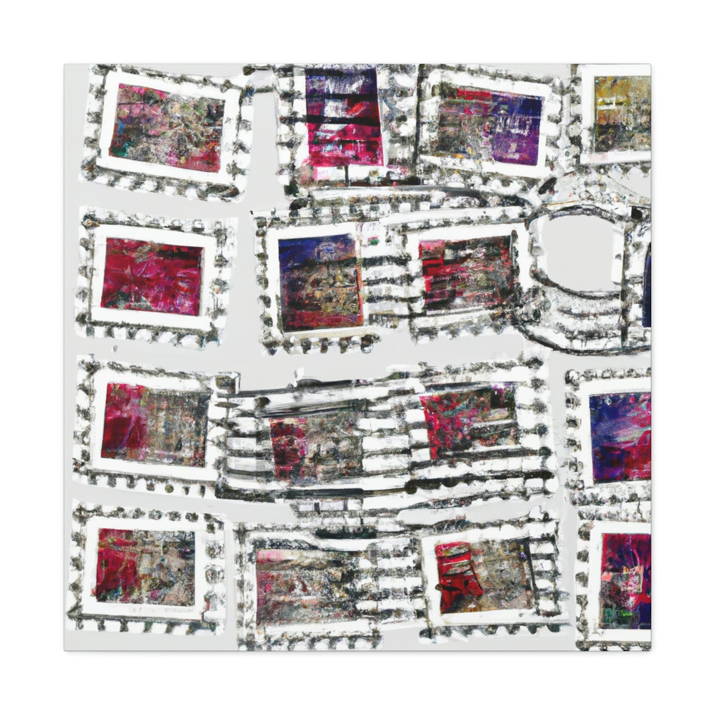 Global Celebration Stamps - Postage Stamp Collector Canvas Wall Art