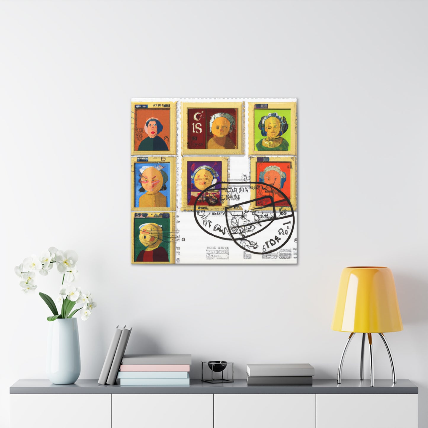 World Wonders Stamps - Postage Stamp Collector Canvas Wall Art