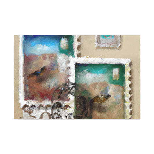 World Explorer Collection. - Postage Stamp Collector Canvas Wall Art