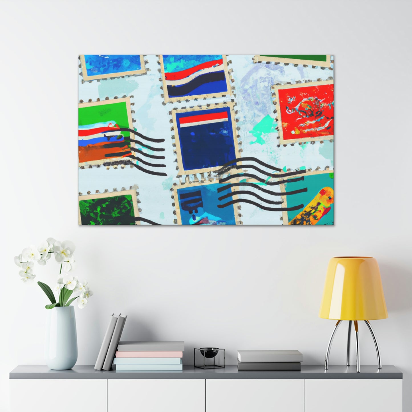 Global Stamp Adventure - Postage Stamp Collector Canvas Wall Art