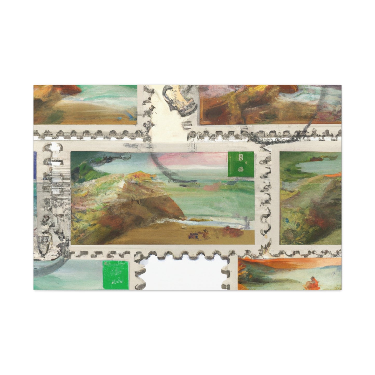 'International Postage' or 'Global Stamp Collection'. - Postage Stamp Collector Canvas Wall Art