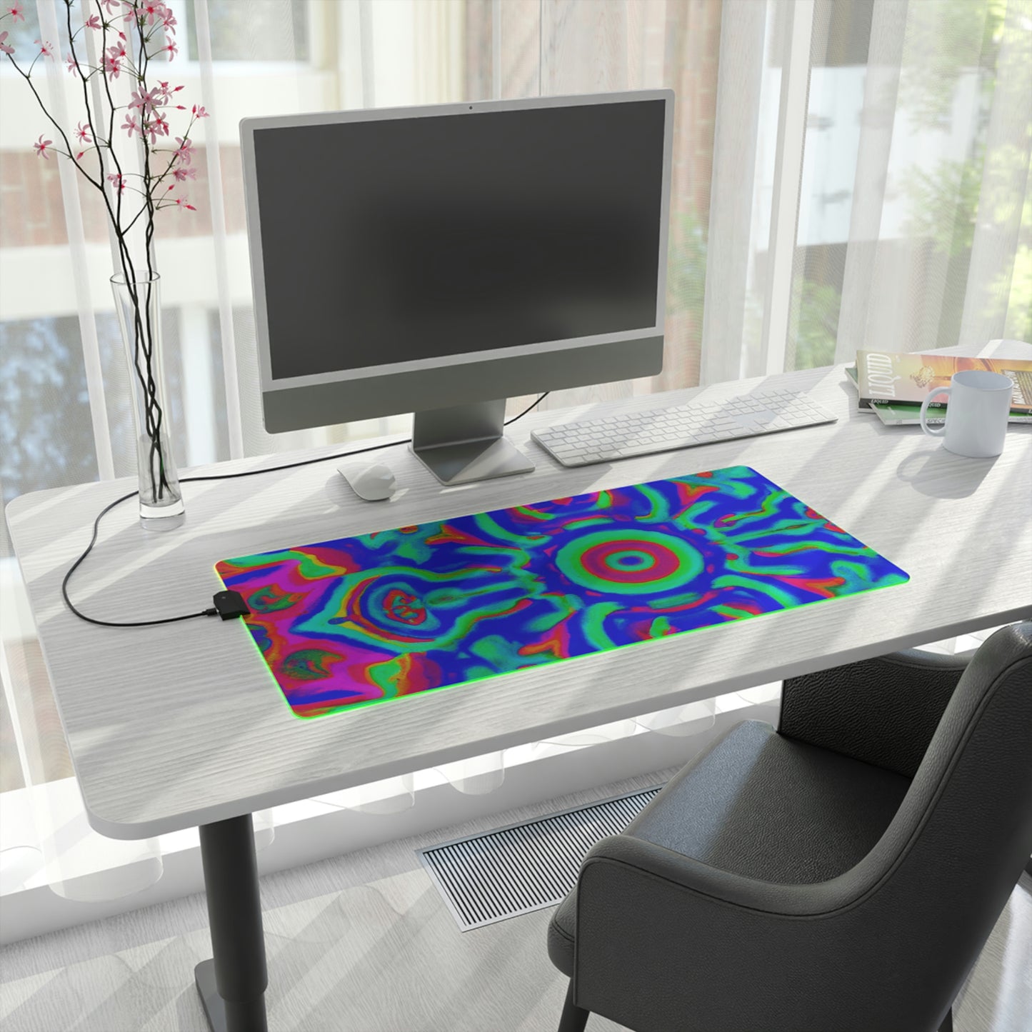 Rocky Polka - Psychedelic Trippy LED Light Up Gaming Mouse Pad
