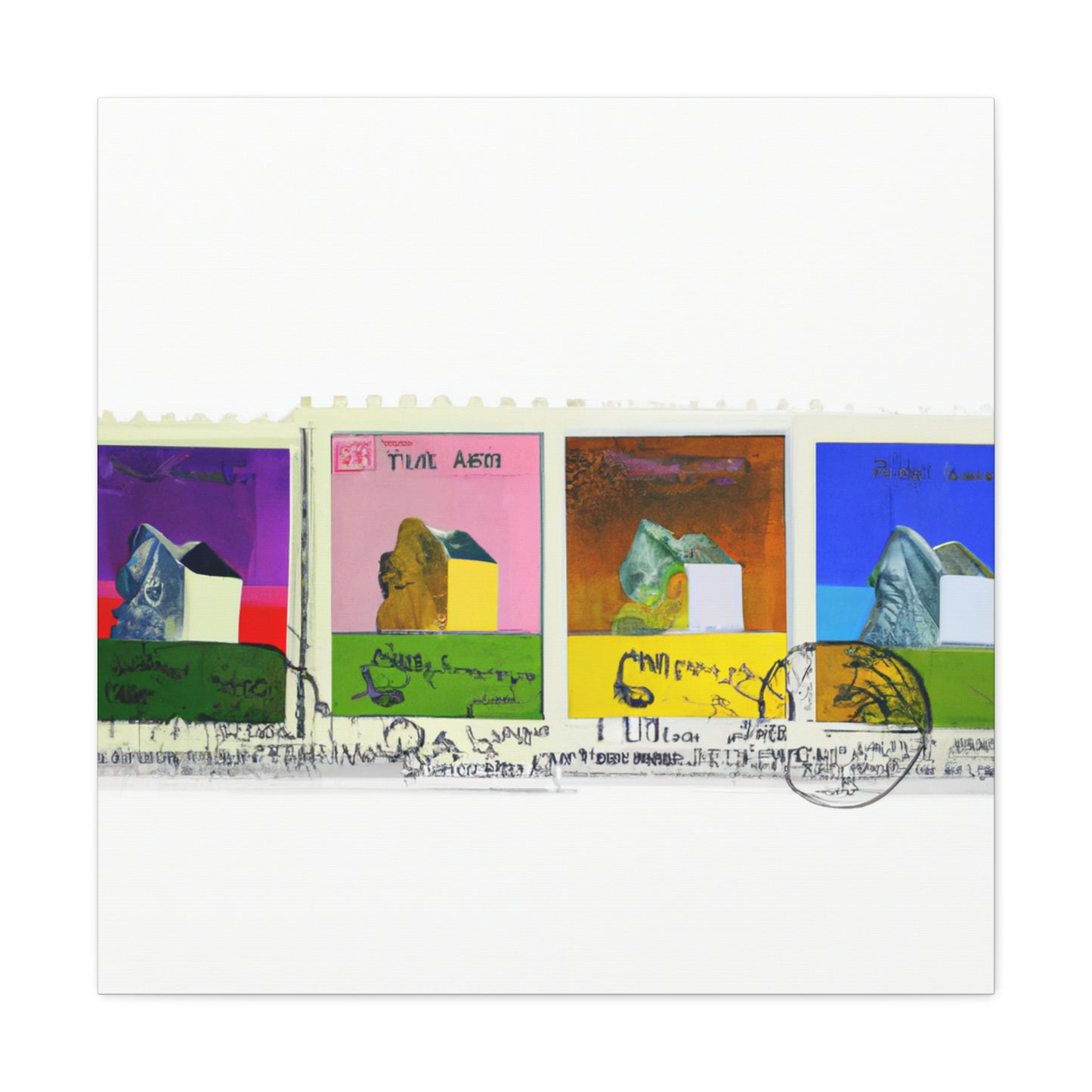 Global Postage Express Series. - Postage Stamp Collector Canvas Wall Art