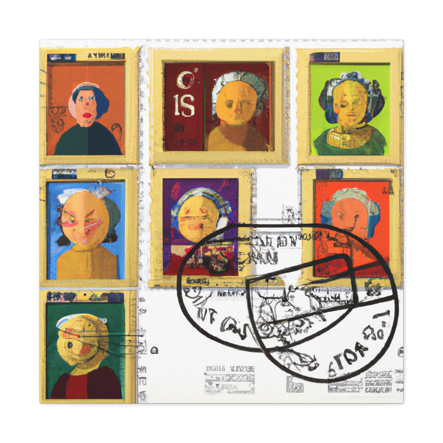 World Wonders Stamps - Postage Stamp Collector Canvas Wall Art