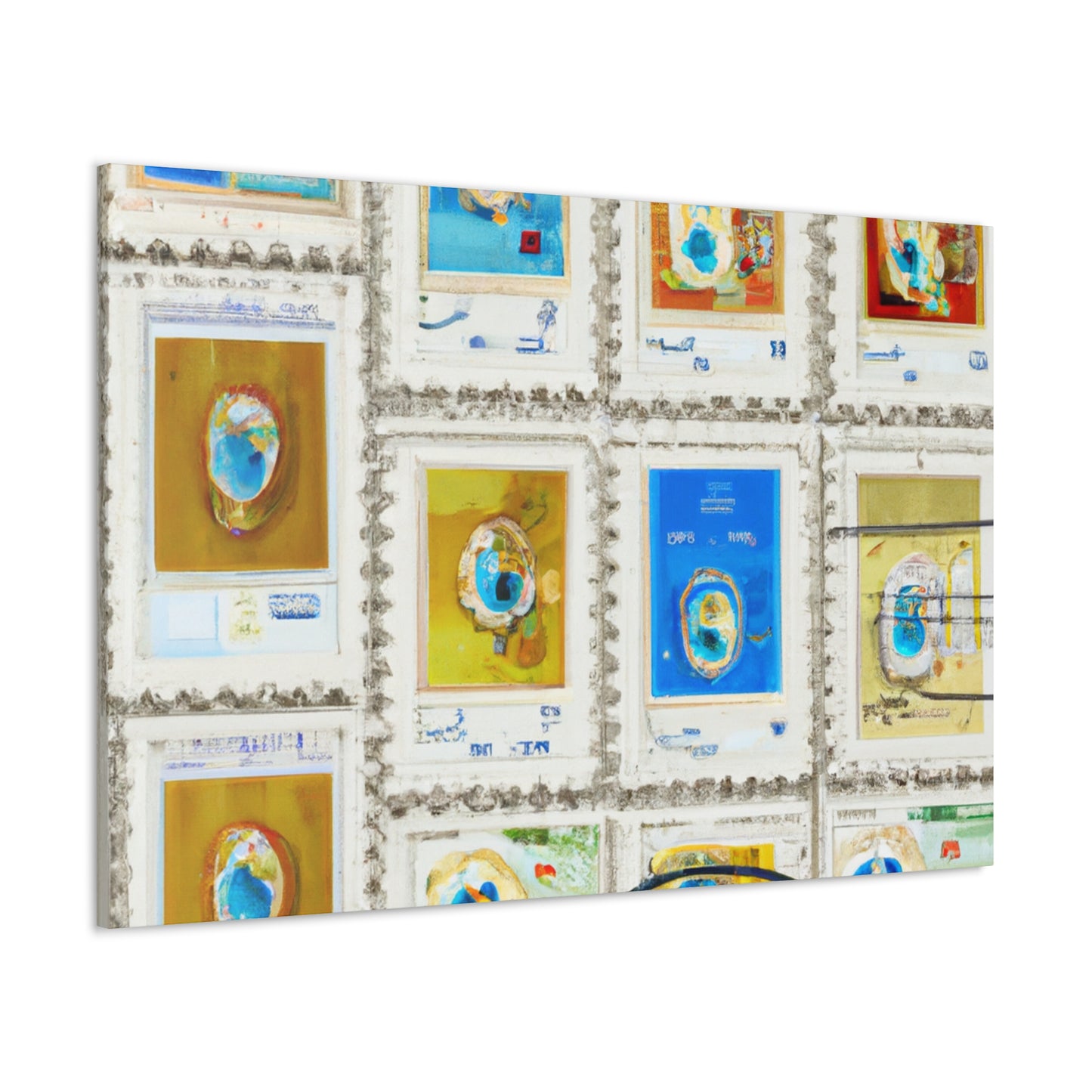 Global Commemoration Stamps. - Postage Stamp Collector Canvas Wall Art