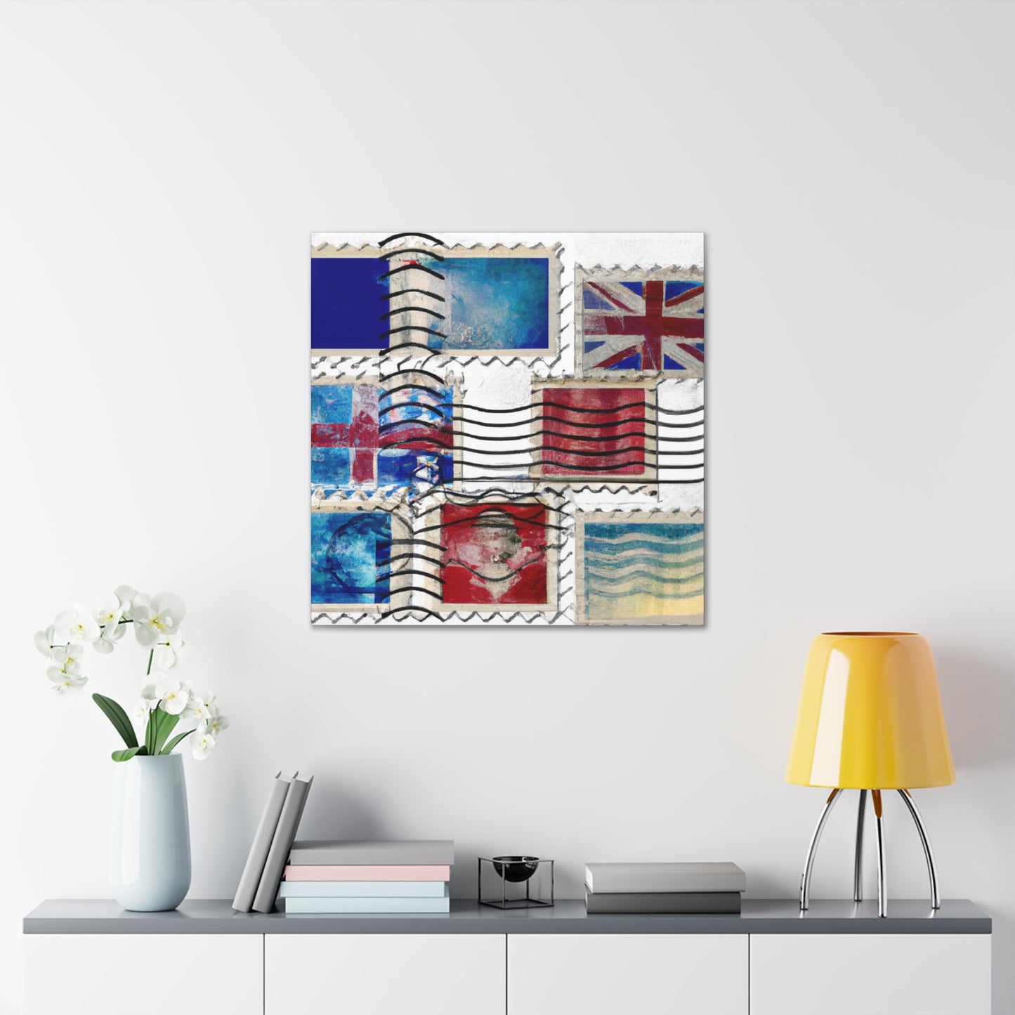 Collectible World Wonders Postage Stamps - Postage Stamp Collector Canvas Wall Art