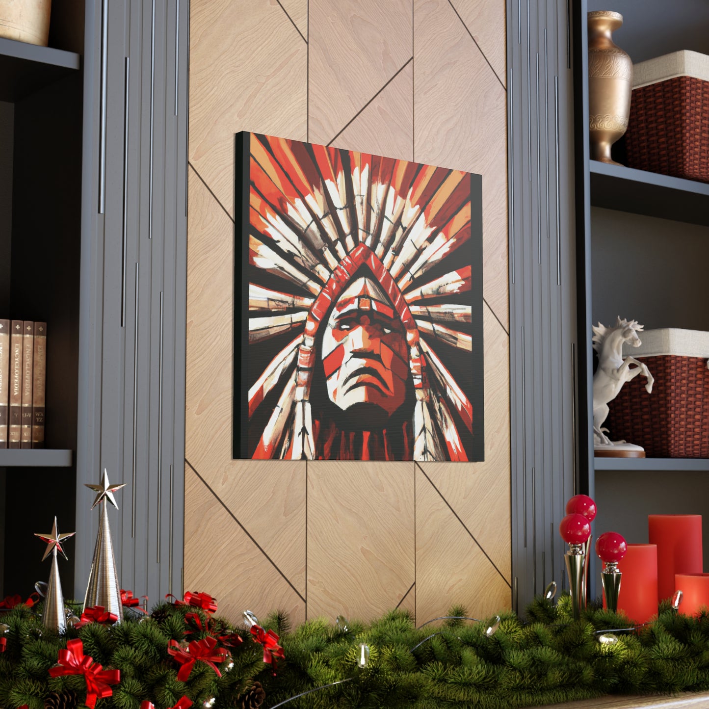 Crow Feathers. - Native American Indian Canvas Wall Art