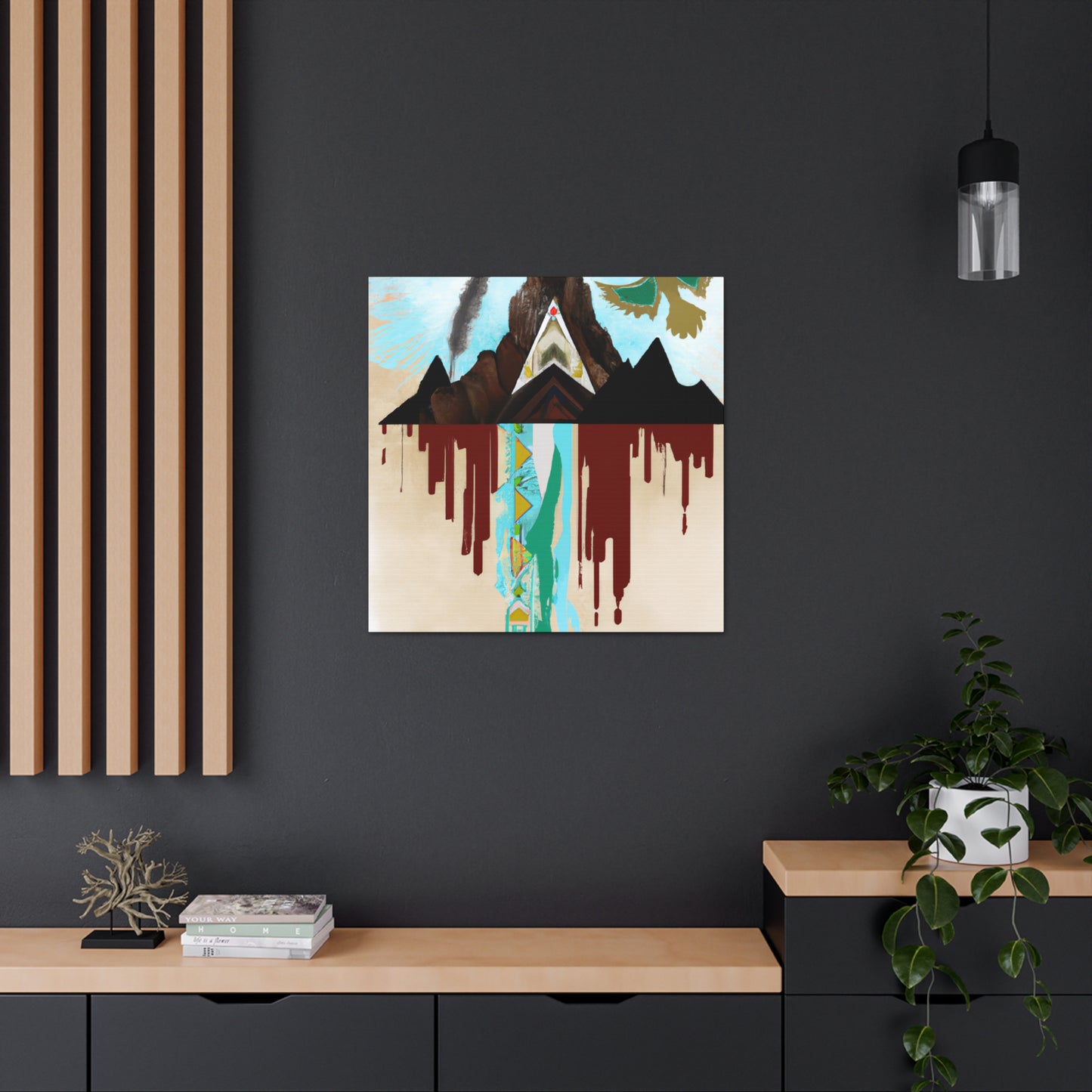 Running Bear - Native American Indian Canvas Wall Art