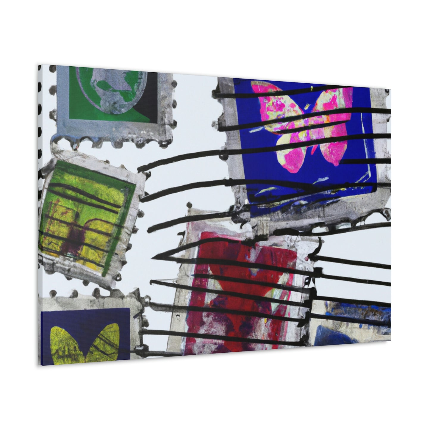 Worldly Wonders Postage Stamp Series - Canvas