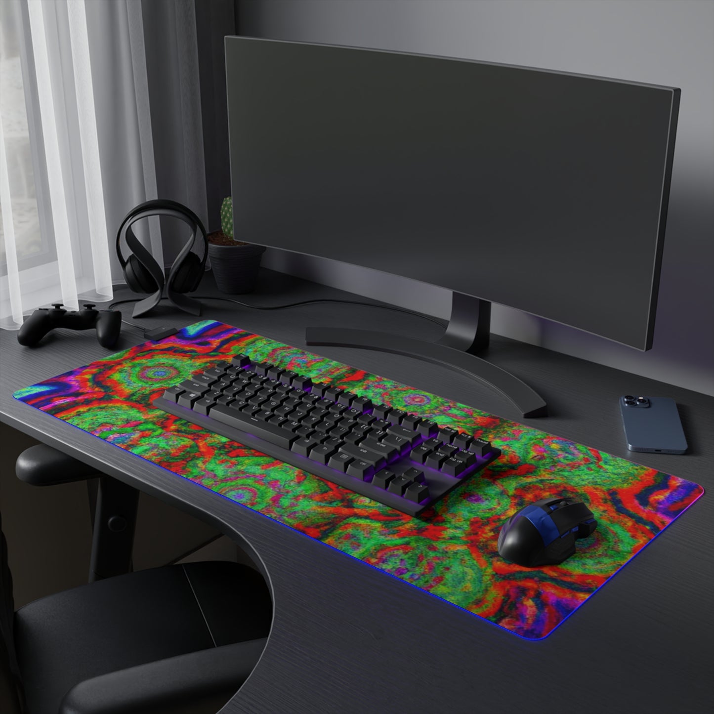 Bucky Bopbottom - Psychedelic Trippy LED Light Up Gaming Mouse Pad