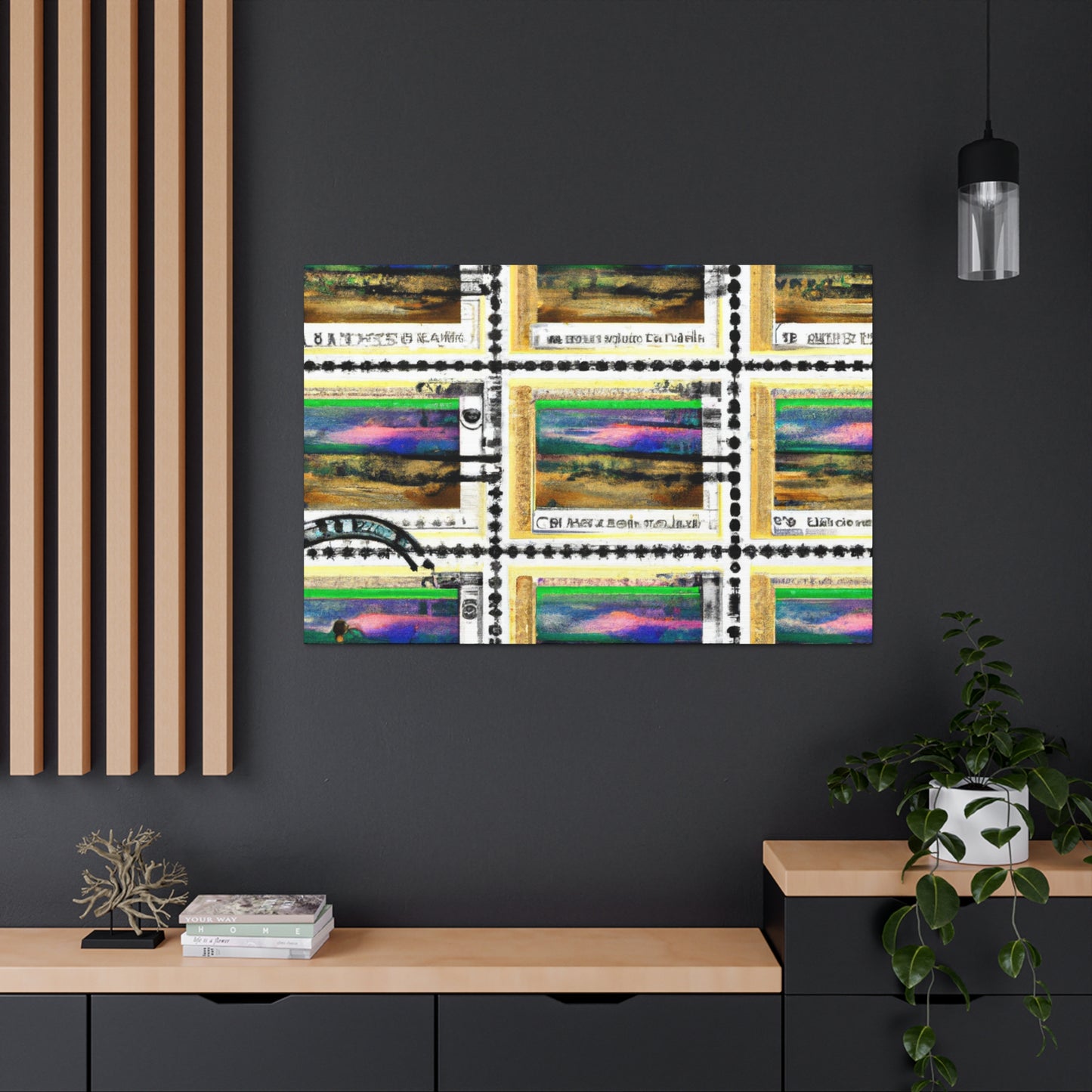 Global Celebration Stamps - Postage Stamp Collector Canvas Wall Art