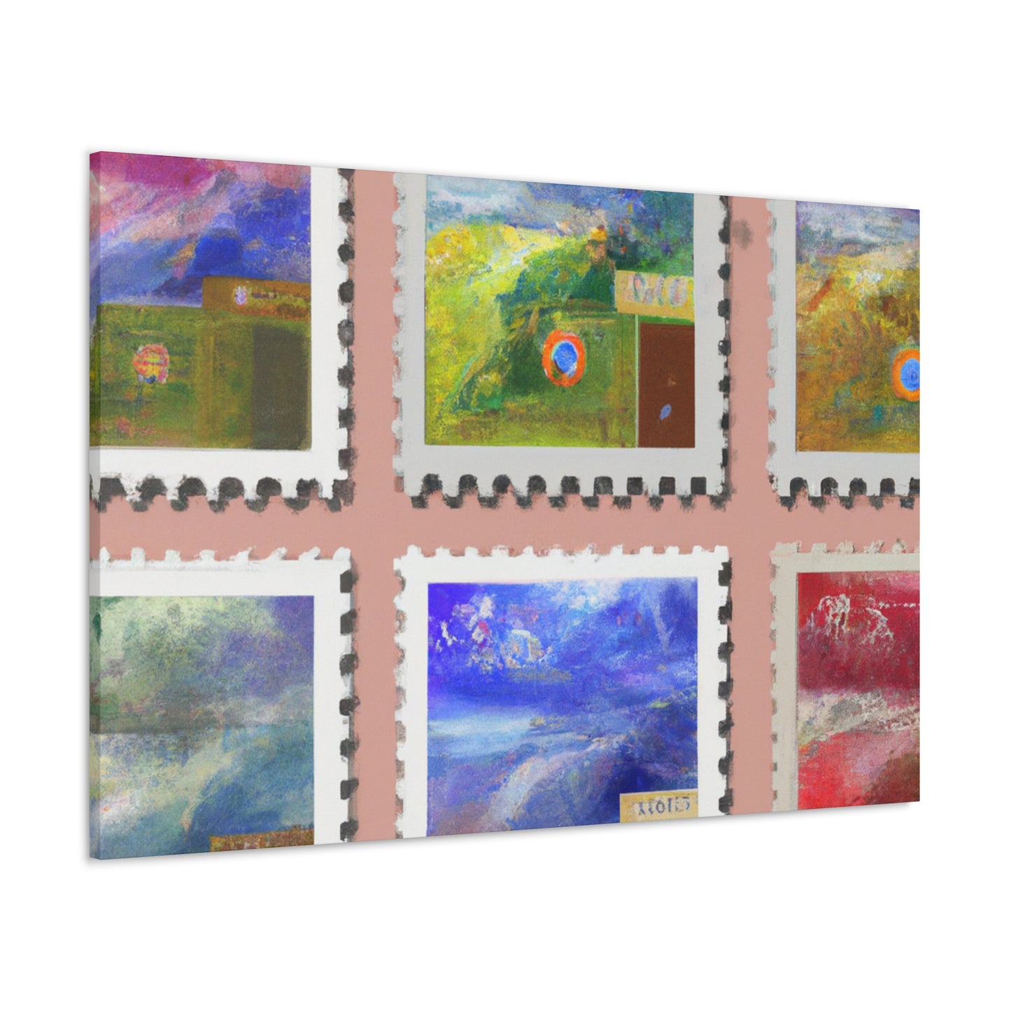 Global Expressions: Historic Treasures Stamp Collection. - Postage Stamp Collector Canvas Wall Art