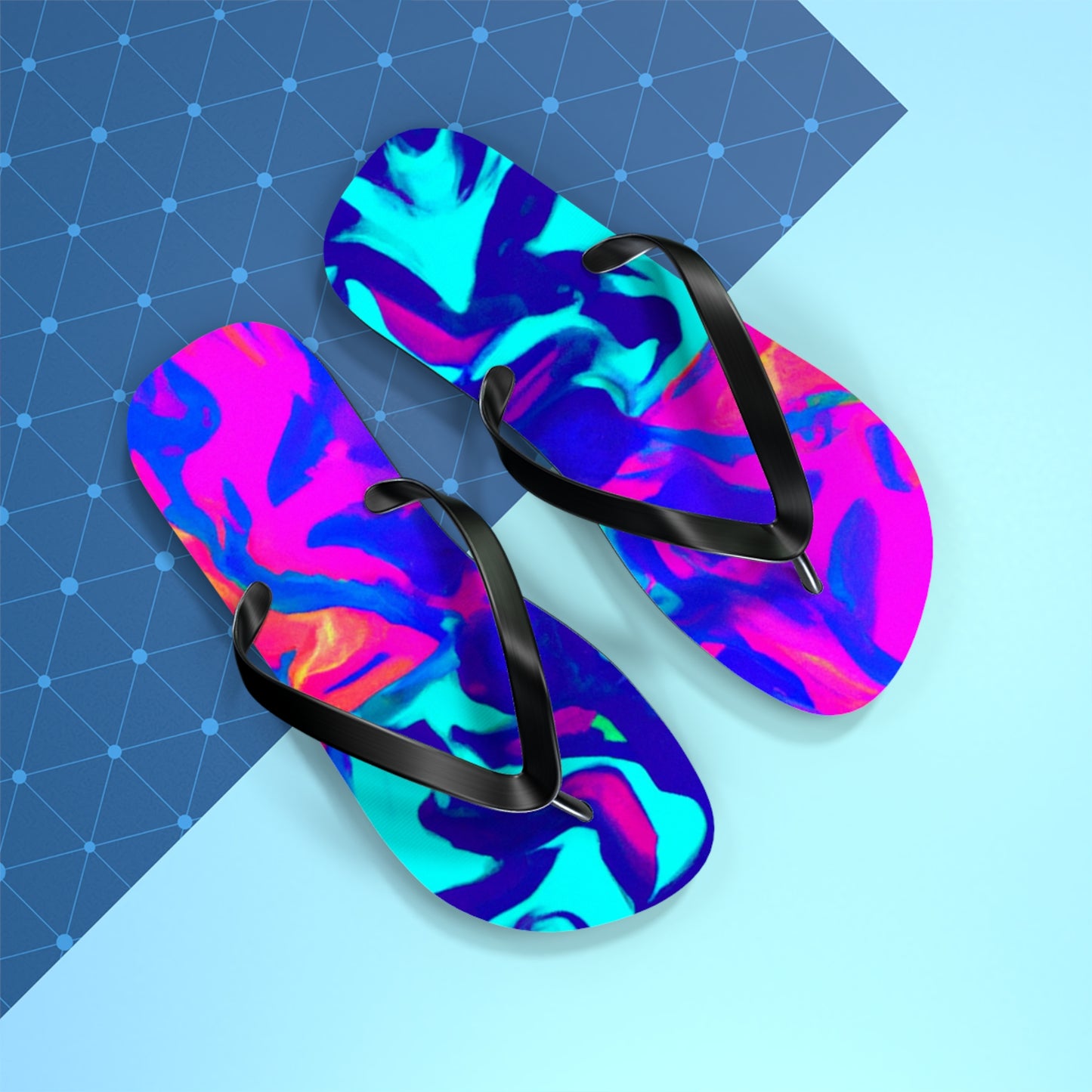 Helena Humphrey's Handcrafted Shoes - Psychedelic Trippy Flip Flop Beach Sandals