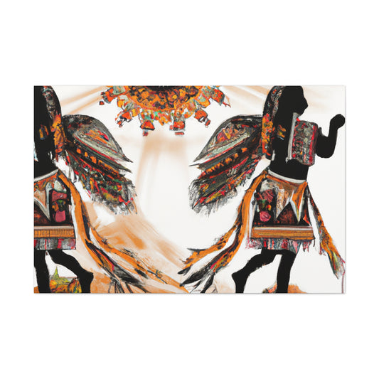 Running Deer - Native American Indian Canvas Wall Art