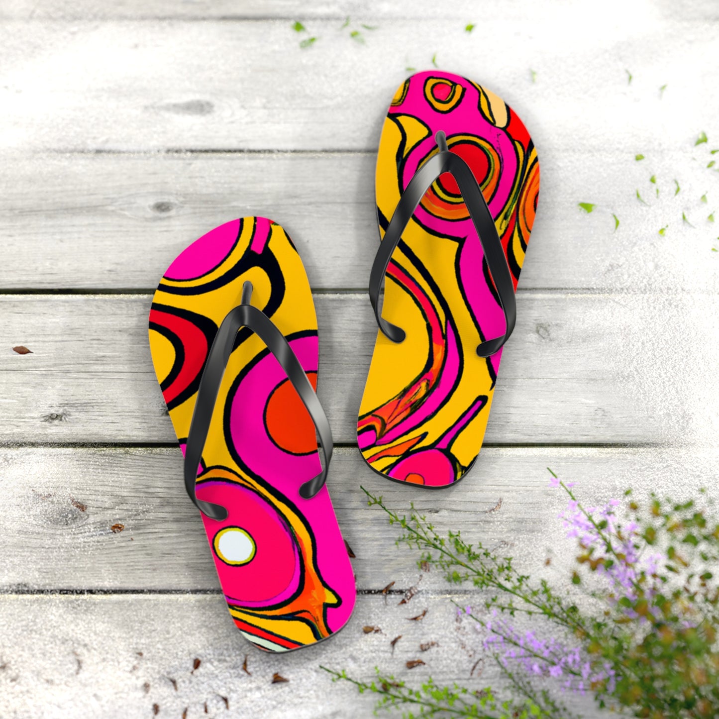 Charlotte Brownson Shoemakers - Psychedelic Trippy Flip Flop Beach Sandals