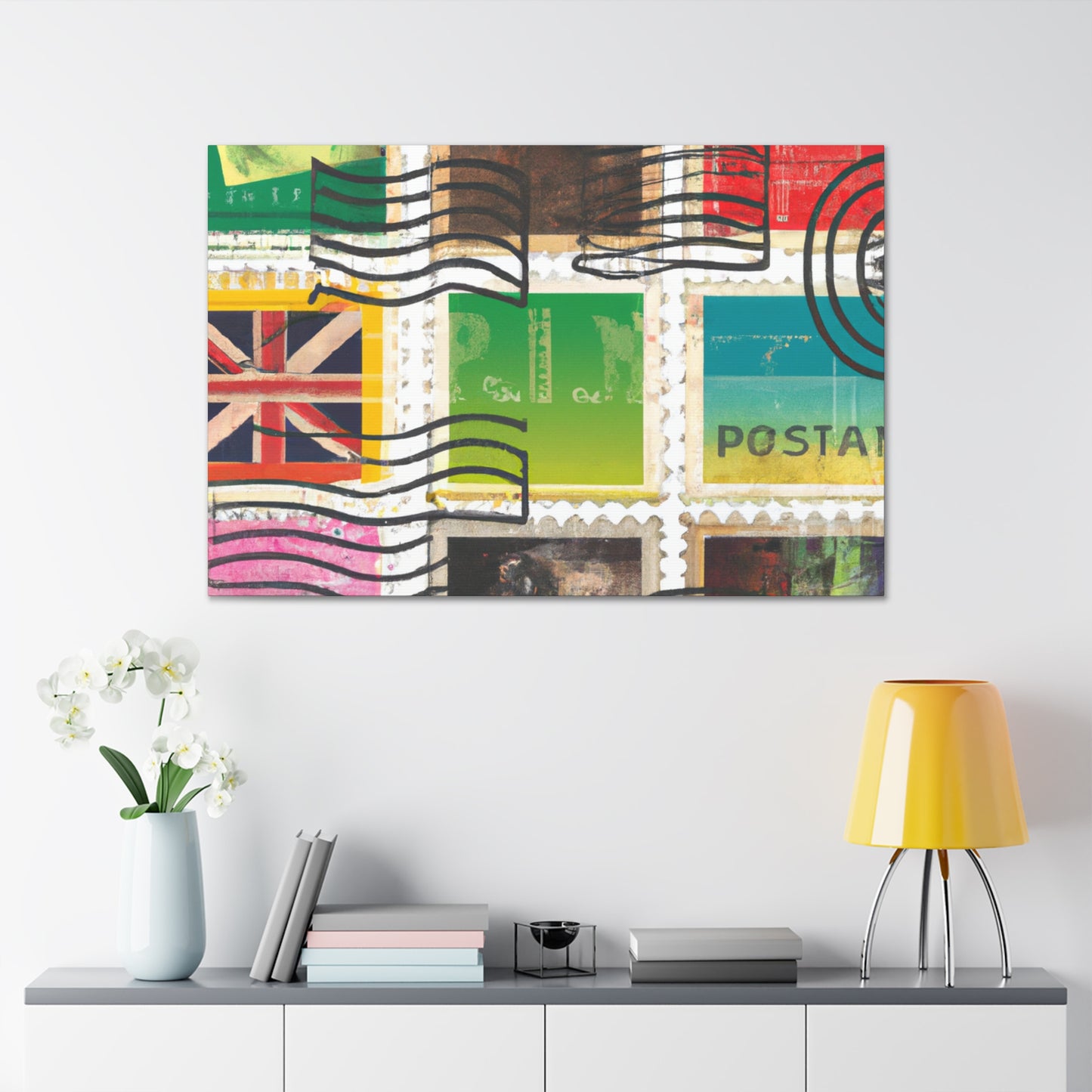 "Global Voyages" - Postage Stamp Collector Canvas Wall Art