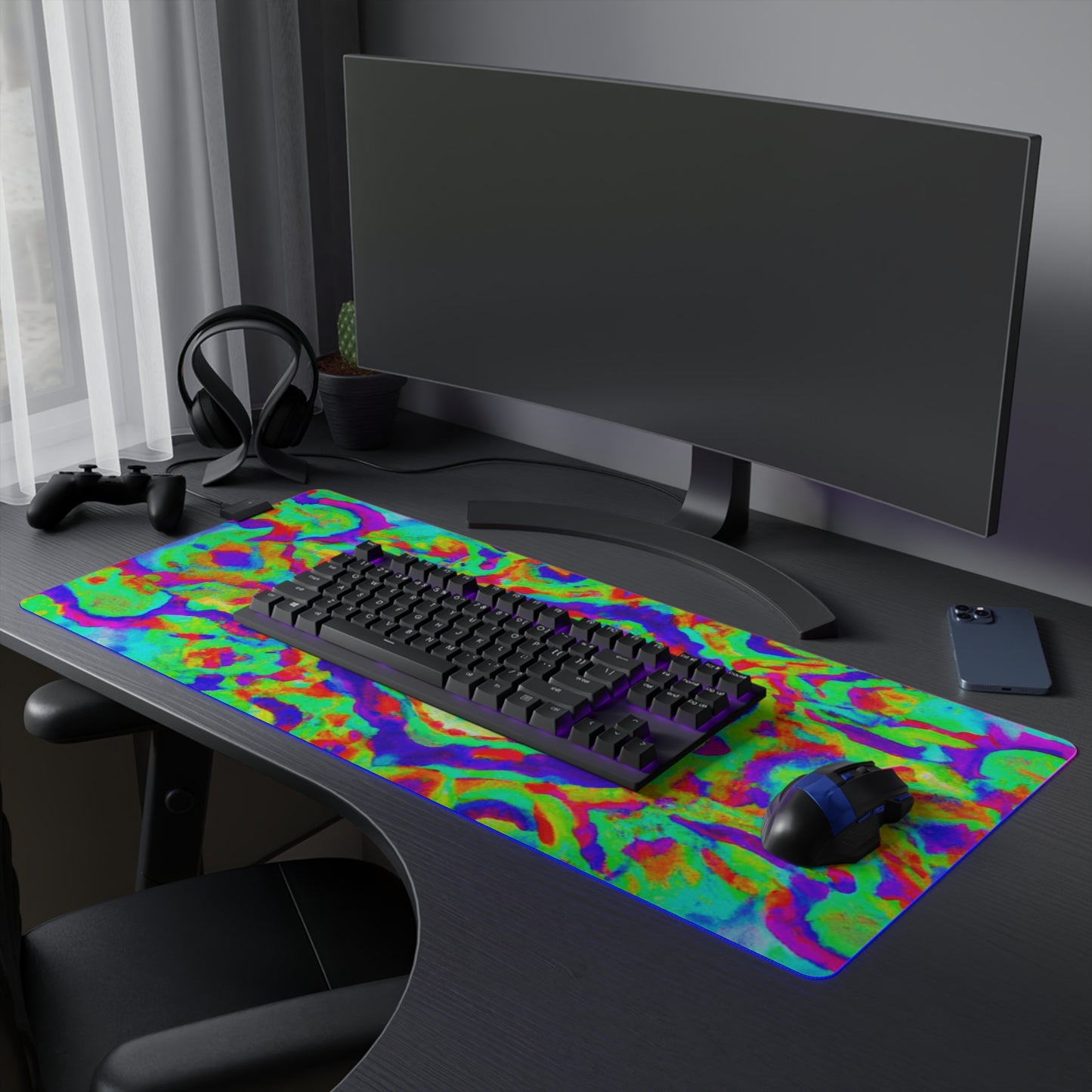 Sparky the Rocket Man - Psychedelic Trippy LED Light Up Gaming Mouse Pad