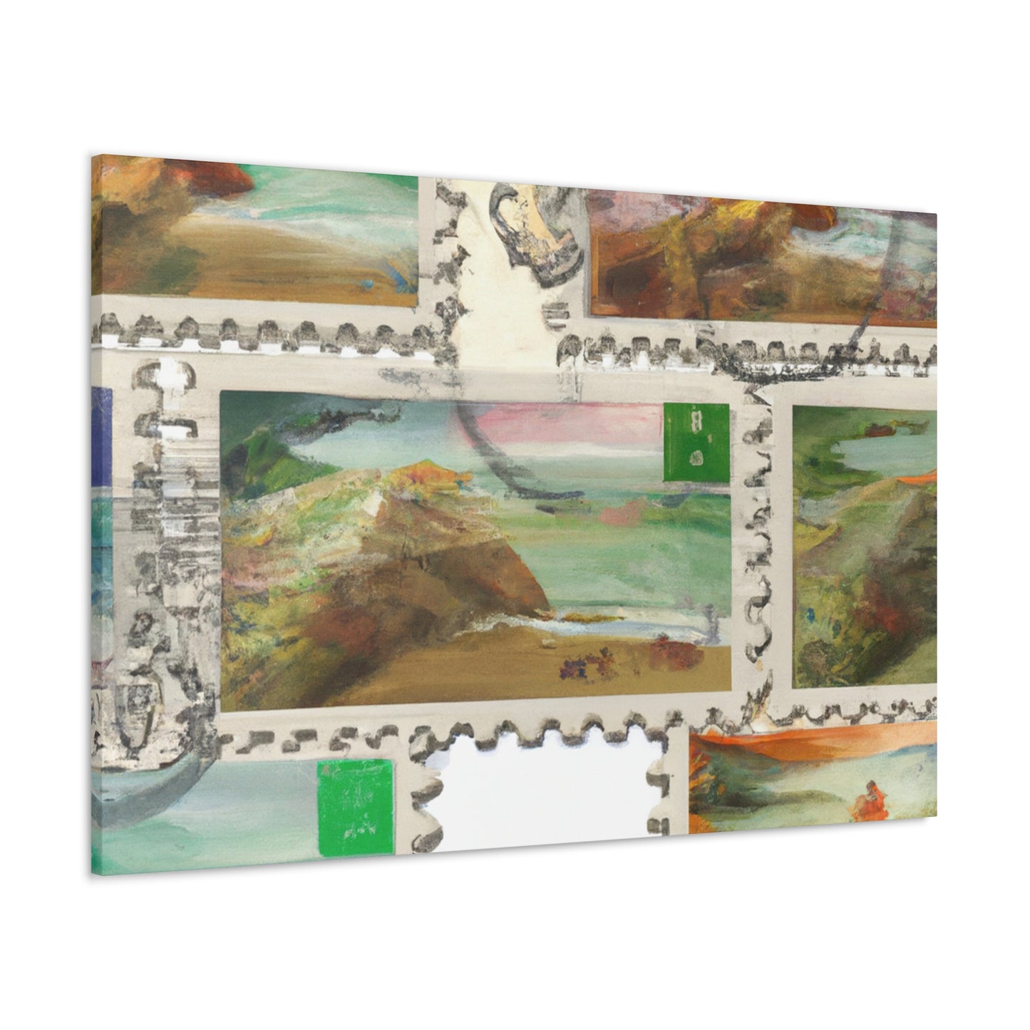 'International Postage' or 'Global Stamp Collection'. - Postage Stamp Collector Canvas Wall Art