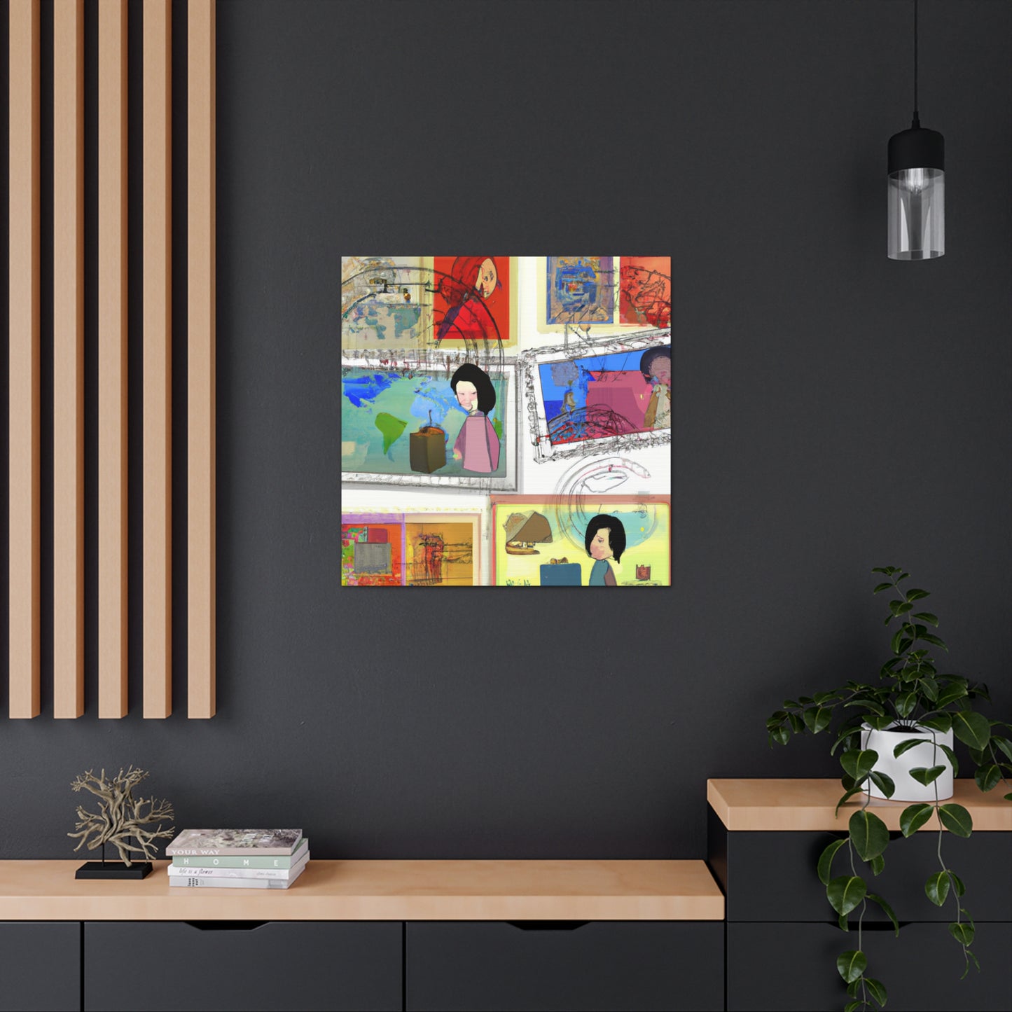 Celebrating Global Cultures: A Journey Through Stamps - Postage Stamp Collector Canvas Wall Art