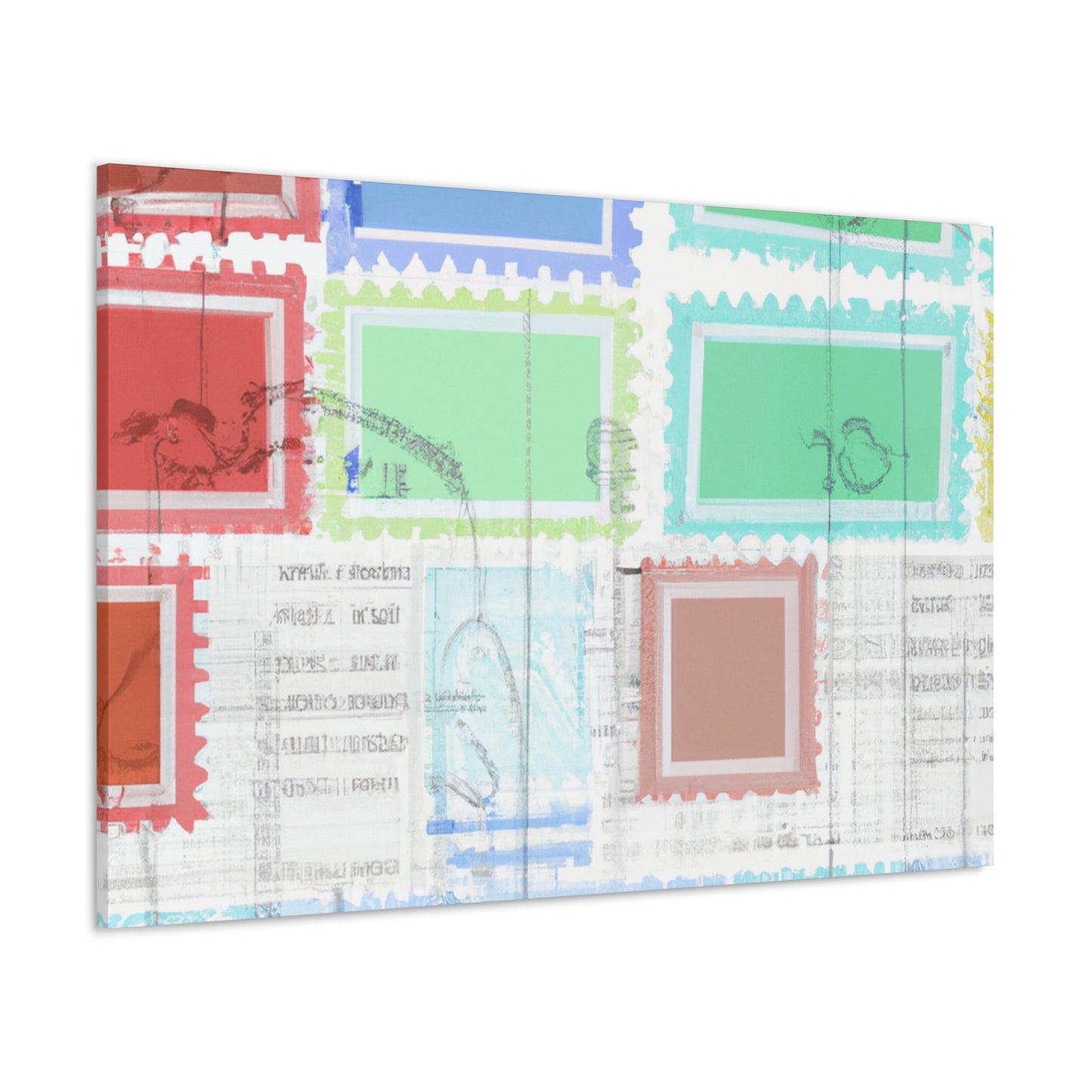 Global Journey Stamps - Postage Stamp Collector Canvas Wall Art