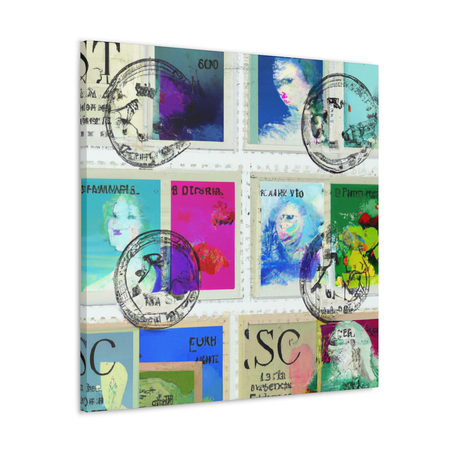 "Vistas of the World": The Stamp Collection. - Postage Stamp Collector Canvas Wall Art