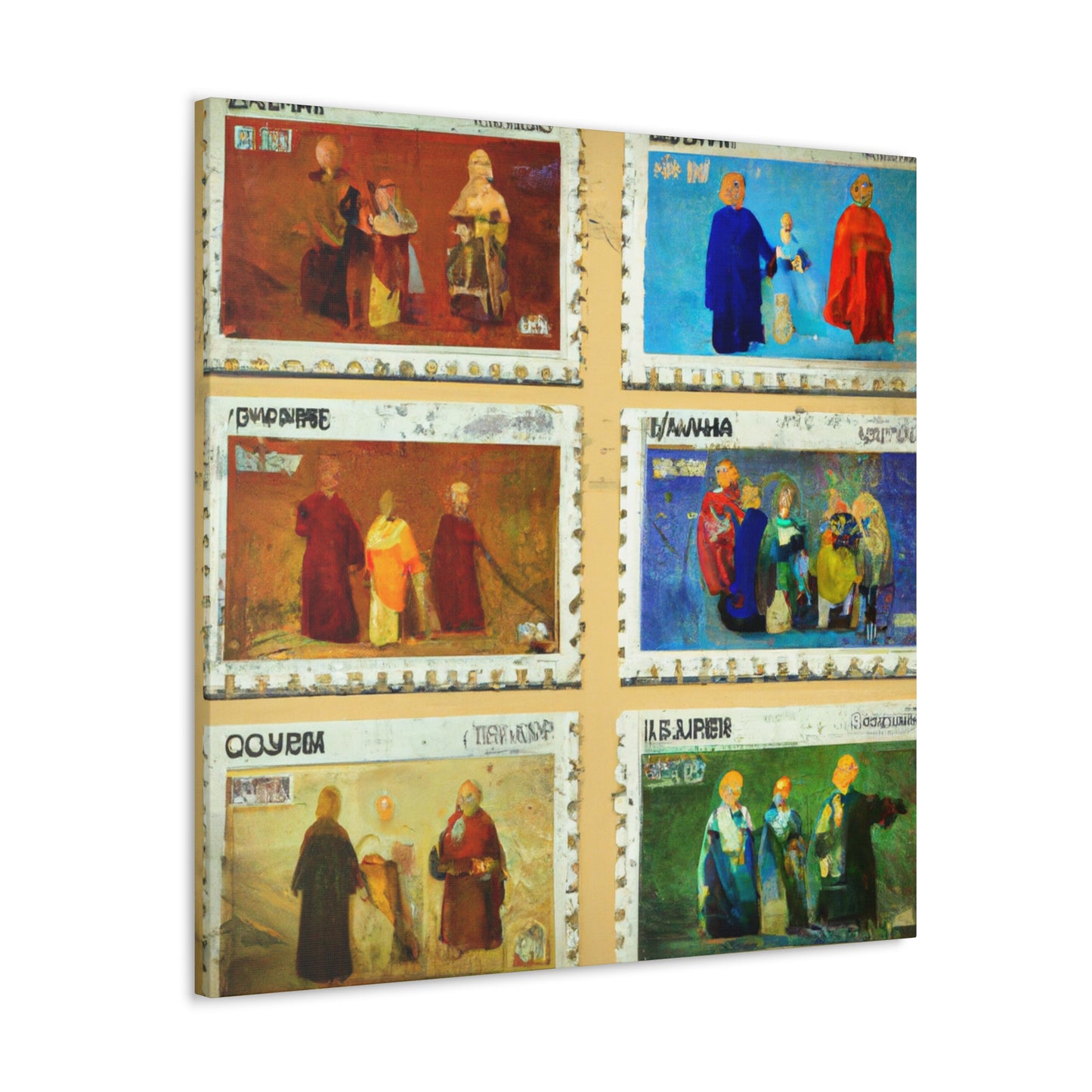 Global Celebration Stamps - Postage Stamp Collector Canvas Wall Art