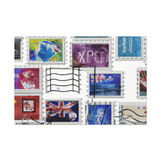 "Global Impressions: A Collection of Ancient Stamps" - Postage Stamp Collector Canvas Wall Art