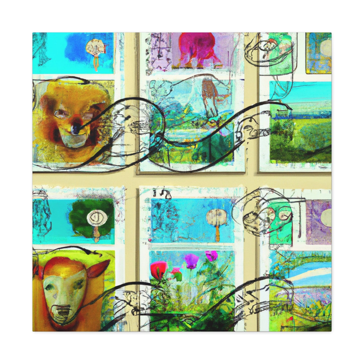 World Heritage Stamps - Postage Stamp Collector Canvas Wall Art