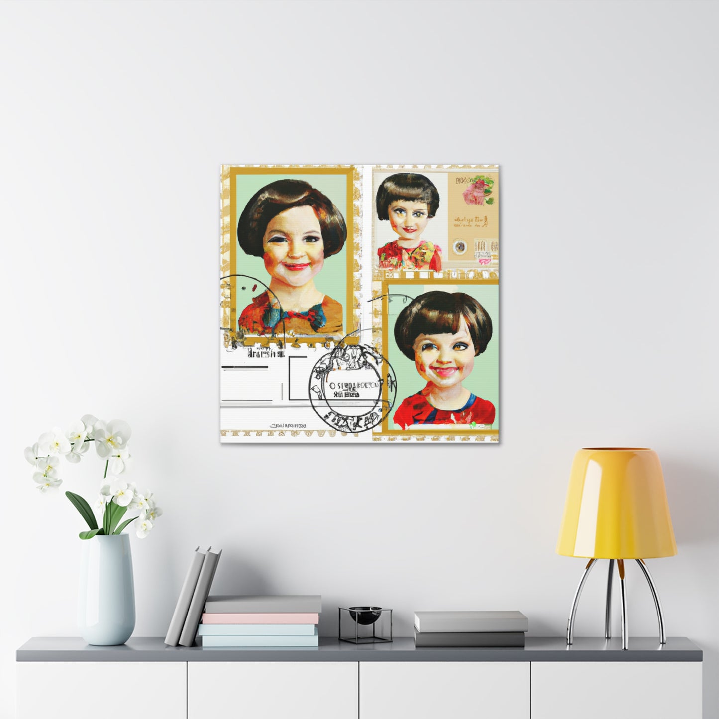 Global Stamp Collection - Postage Stamp Collector Canvas Wall Art