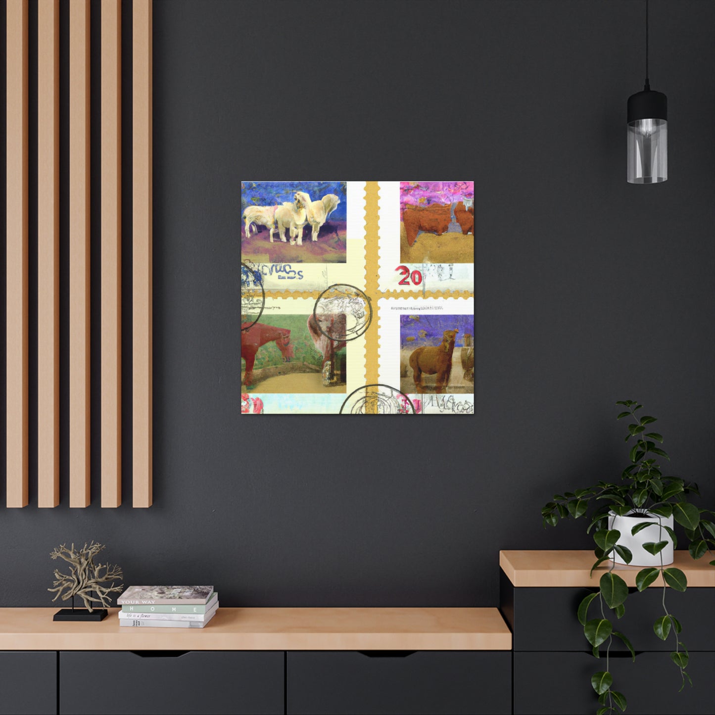 "Cultural Crossroads" - Postage Stamp Collector Canvas Wall Art
