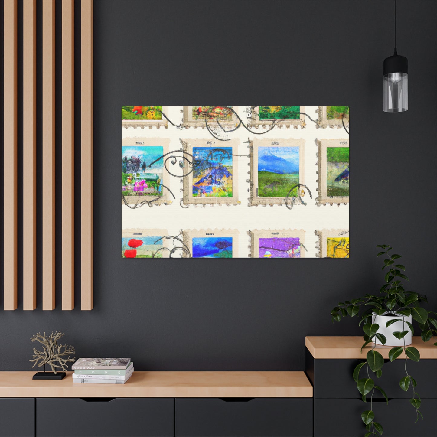 Global Treasures Stamp Collection - Postage Stamp Collector Canvas Wall Art