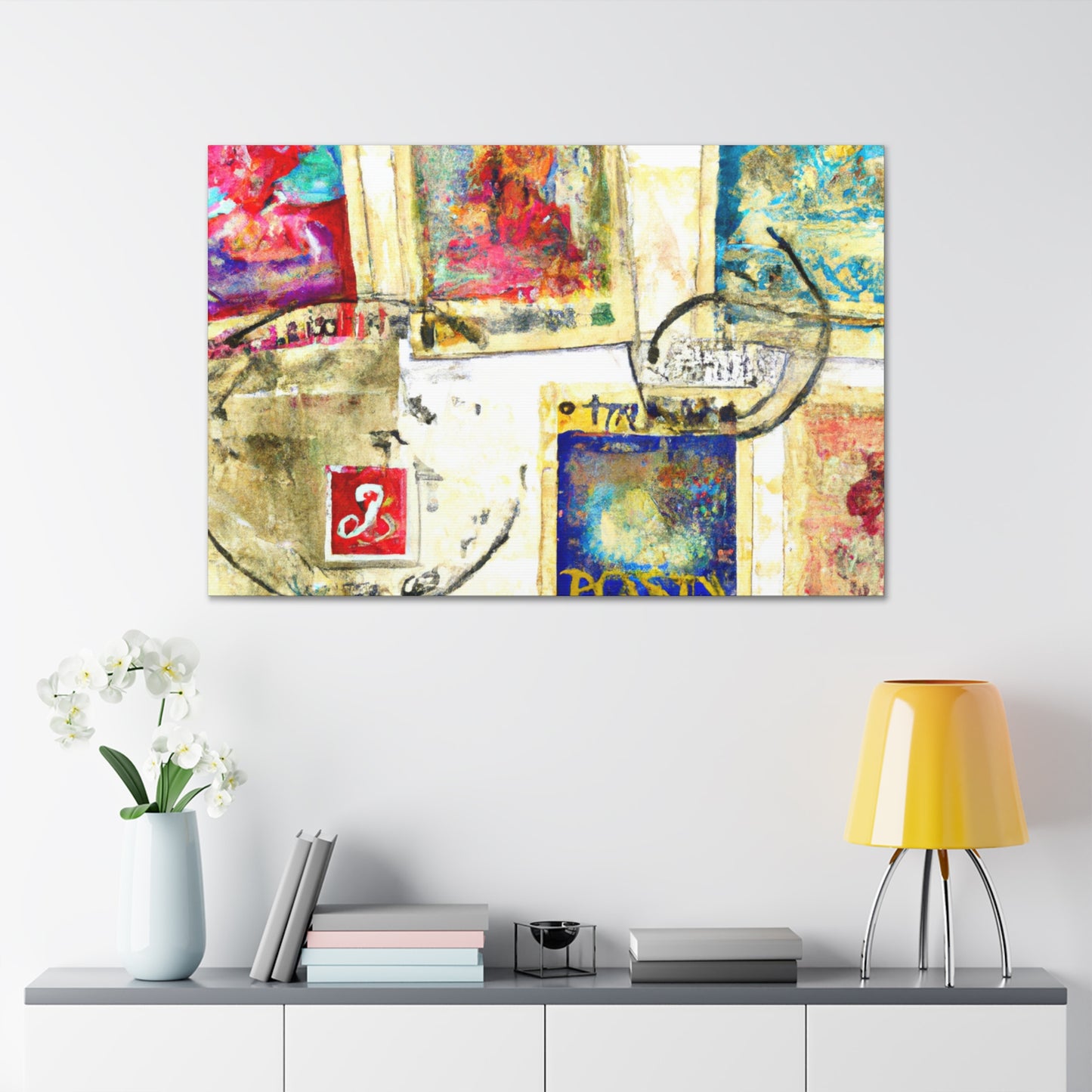 "Global Wonders" - Postage Stamp Collector Canvas Wall Art