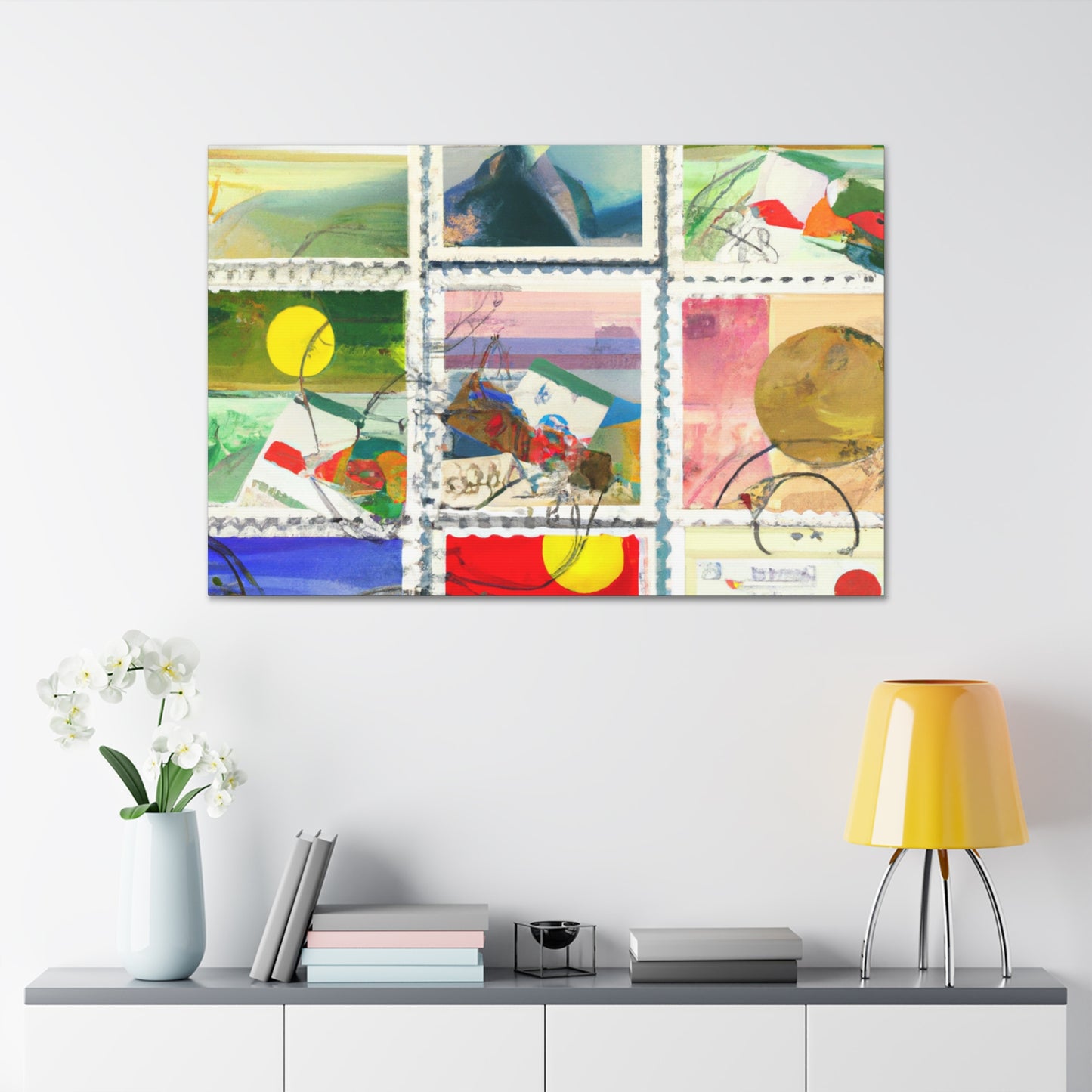 "Cultural Wonders of the World" stamps - Postage Stamp Collector Canvas Wall Art
