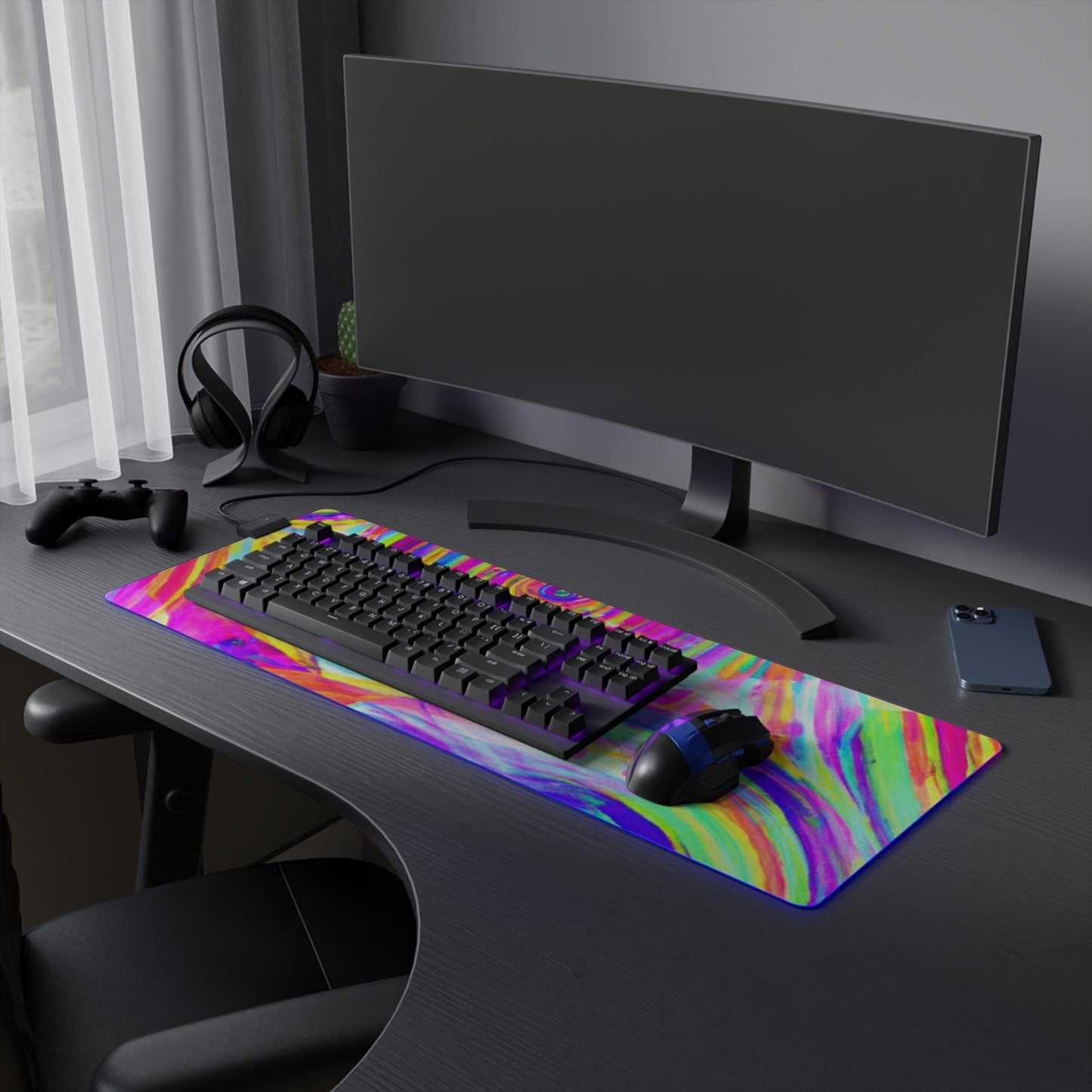 Rocko Robot - Psychedelic Trippy LED Light Up Gaming Mouse Pad