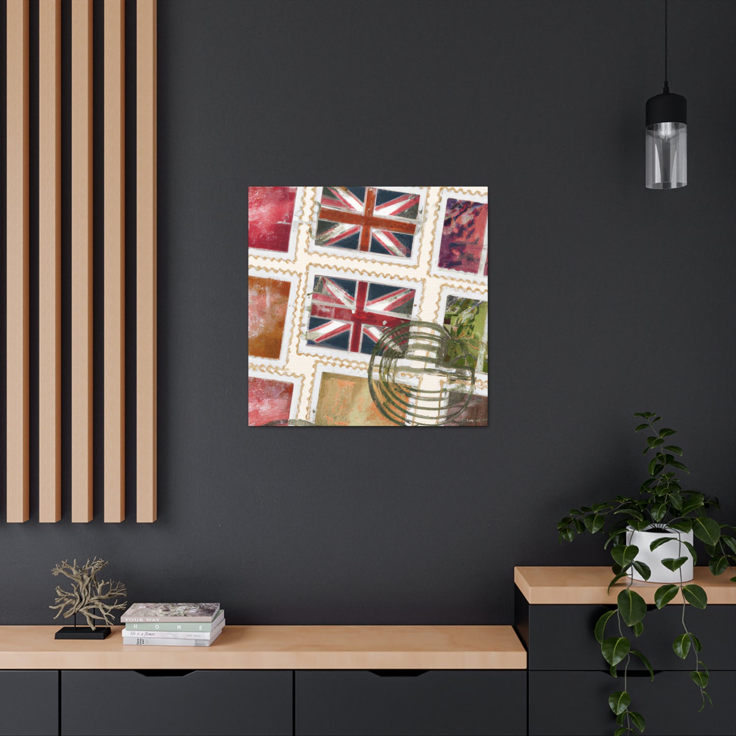 Global Traveler Stamps - Postage Stamp Collector Canvas Wall Art