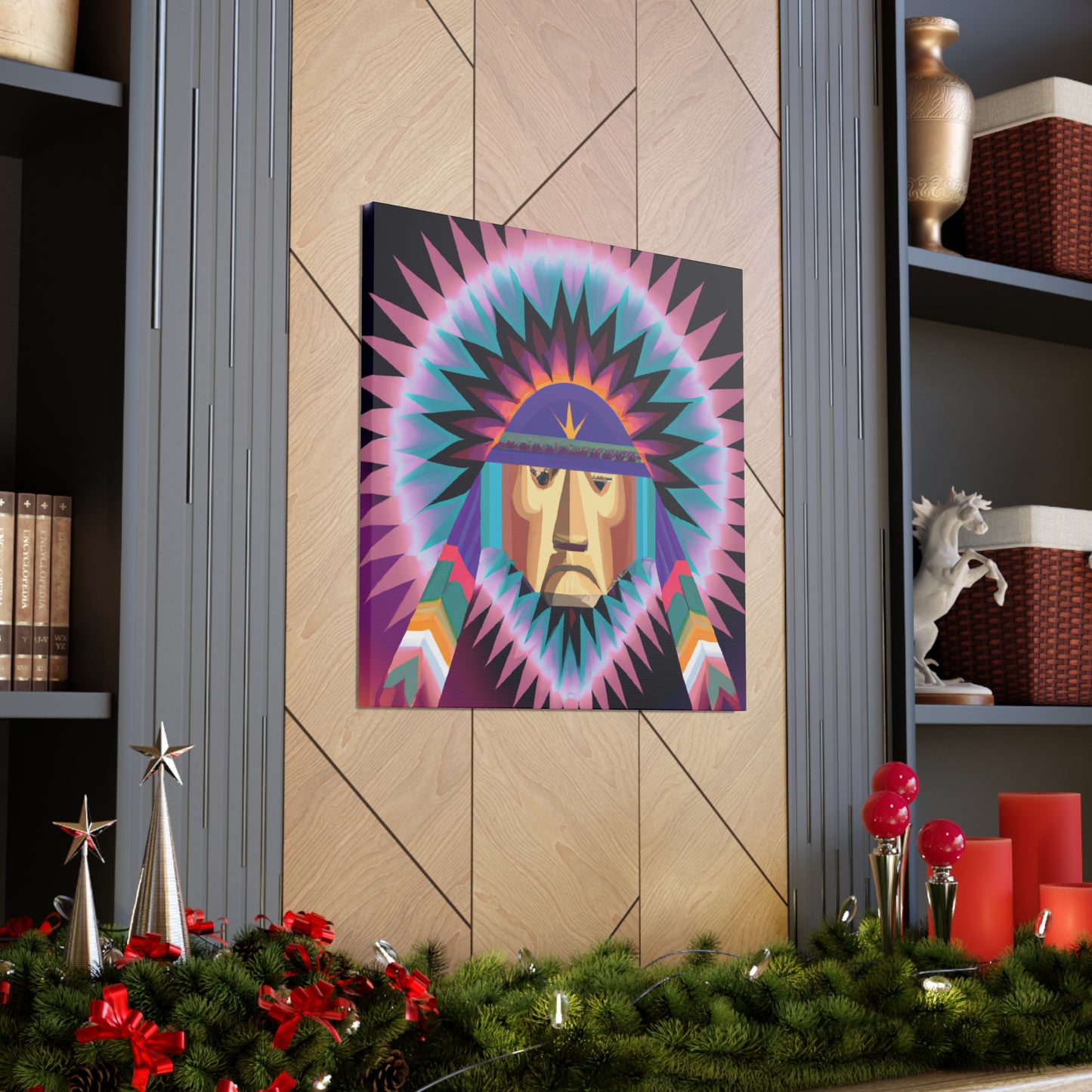 Tecumseh Strongbear - Native American Indian Canvas Wall Art