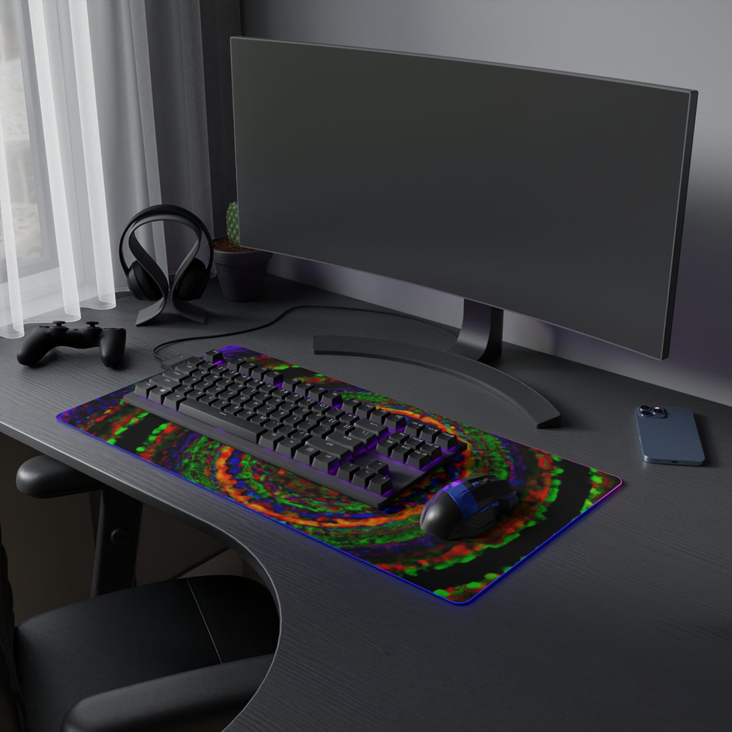 Buster Balwanz - Psychedelic Trippy LED Light Up Gaming Mouse Pad