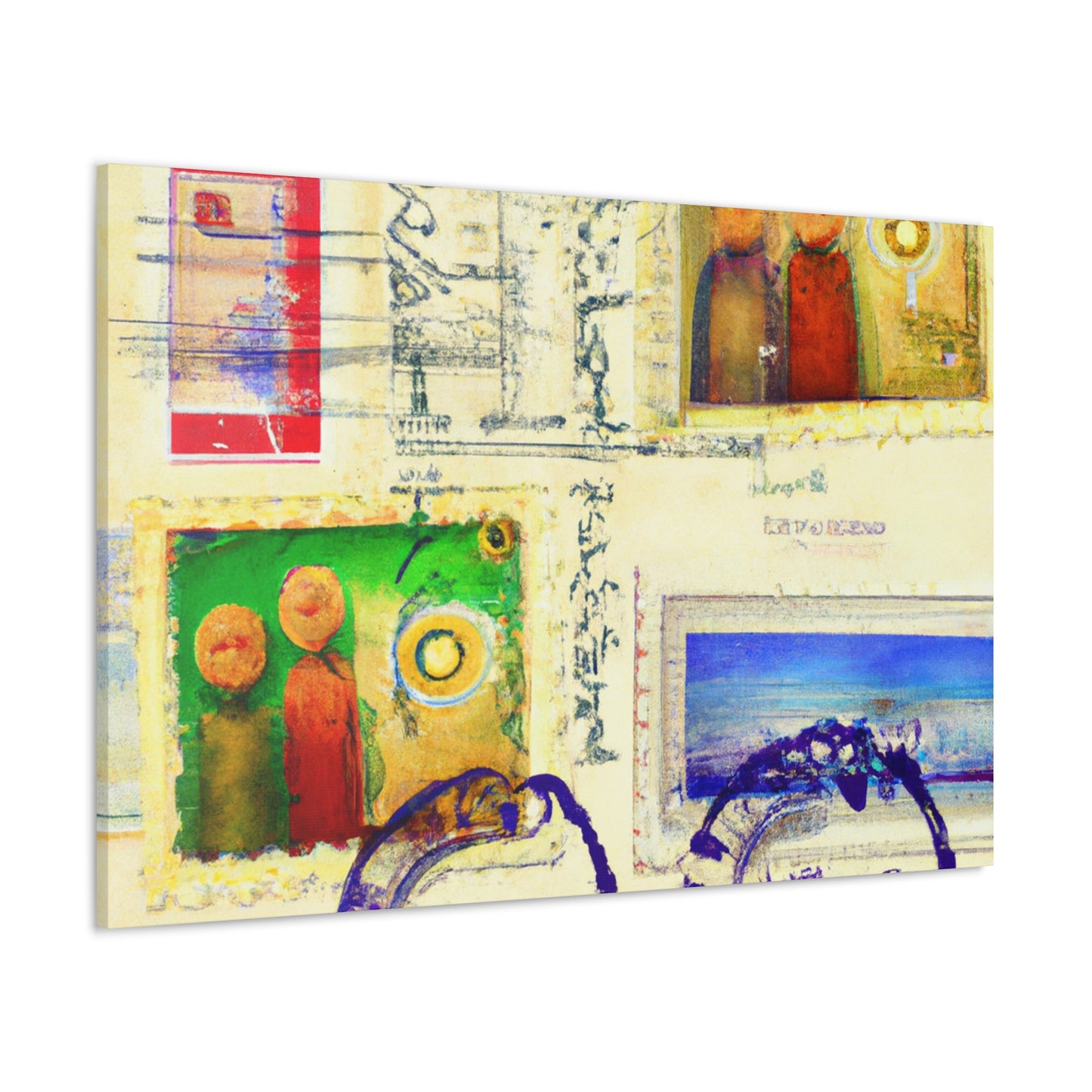 Global Echoes Stamps - Postage Stamp Collector Canvas Wall Art