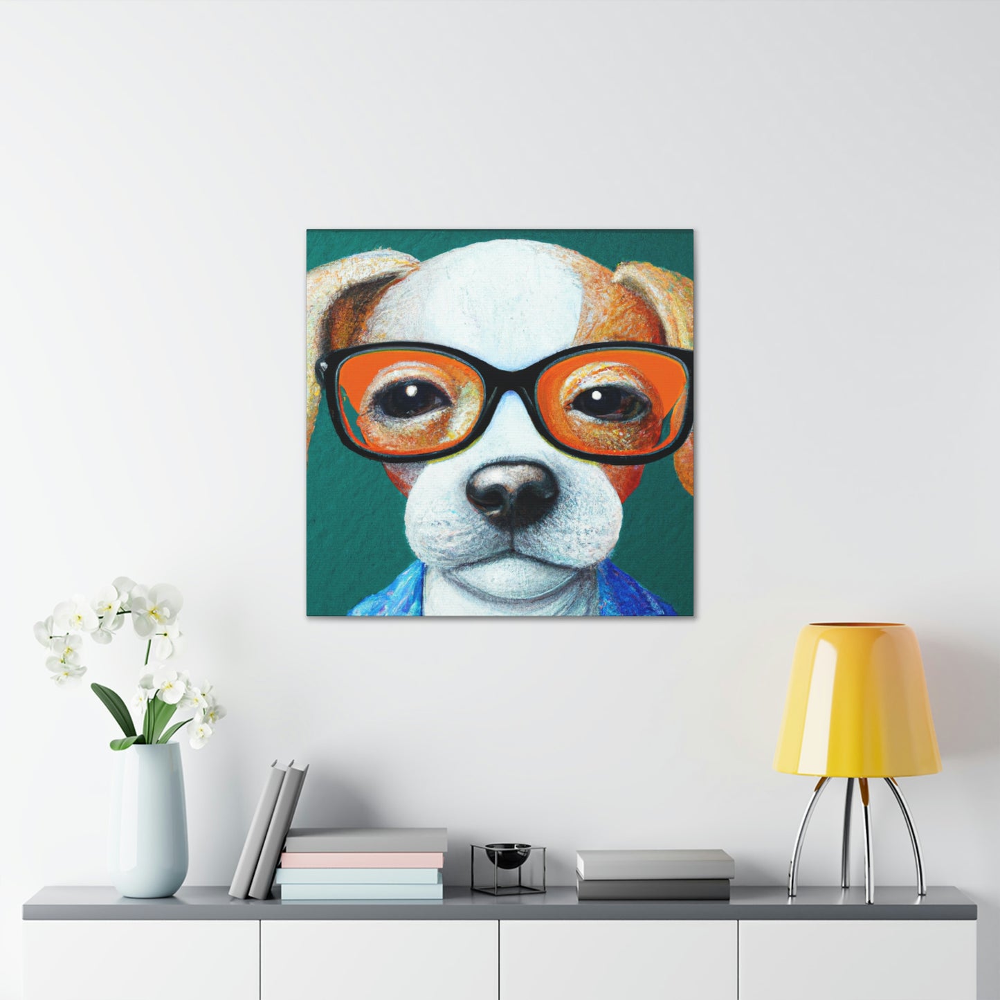 Rocky the Cat-racer - Dog Lovers Canvas Wall Art