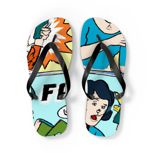 Captain Caliber - Comics Collector Flip Flop Beach Sandals