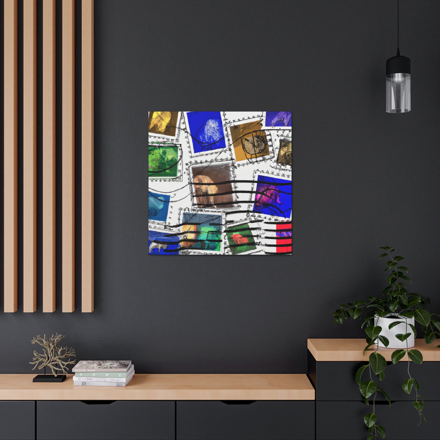 World Tour Postage Stamps - Postage Stamp Collector Canvas Wall Art